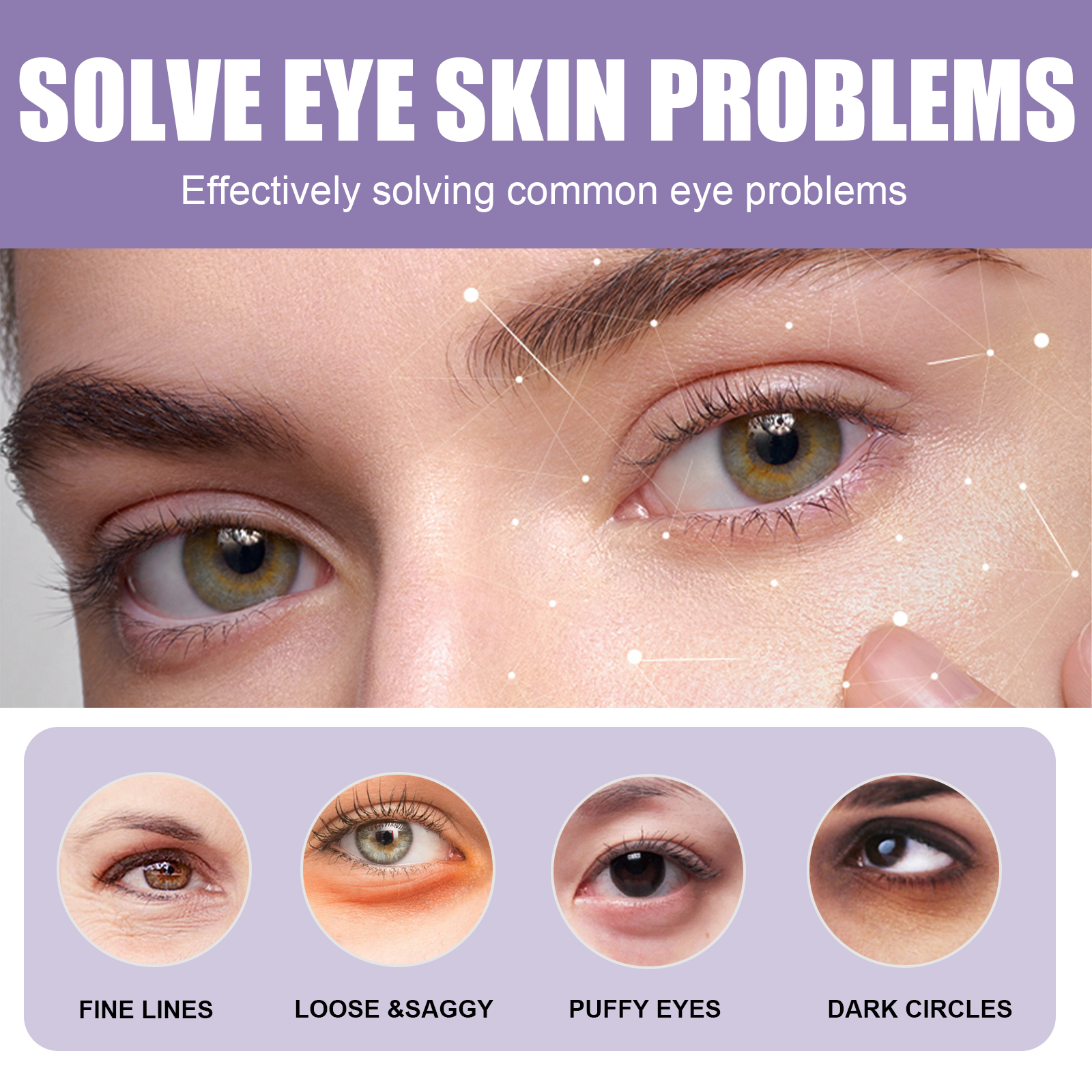 Eye-area concerns shown in a skincare graphic