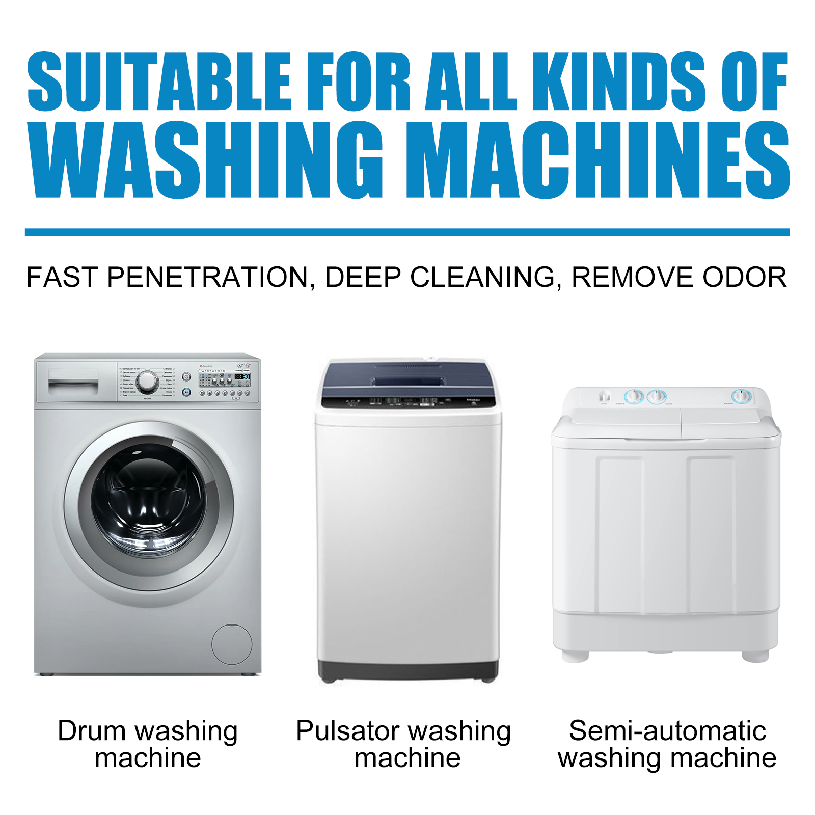 Tablet cleaner suitable for three washer styles