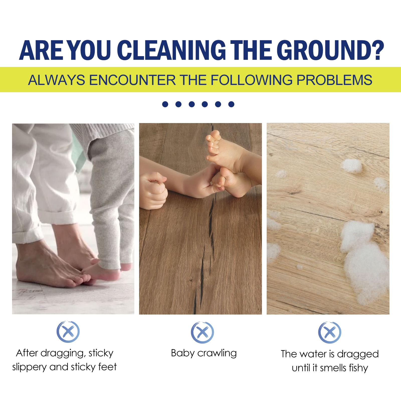 Enzyme-rich gel dissolving dirt and grime on a tile floor