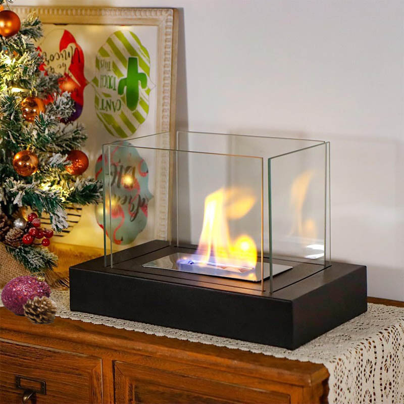 Four sided square alcohol fireplace lamp bar atmosphere desktop decoration heating oven lamp home