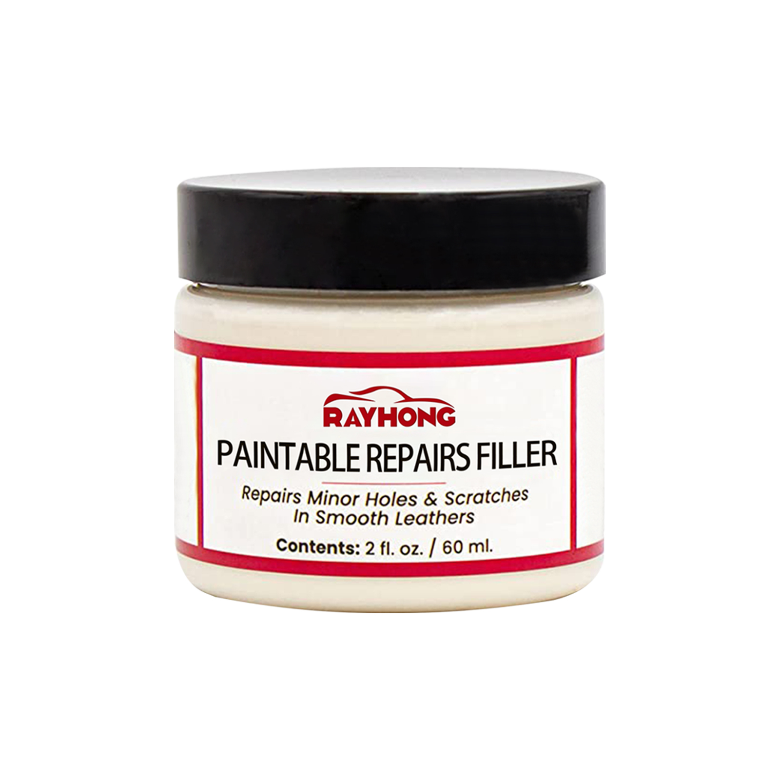Opaque leather filler cream in compact repair jar