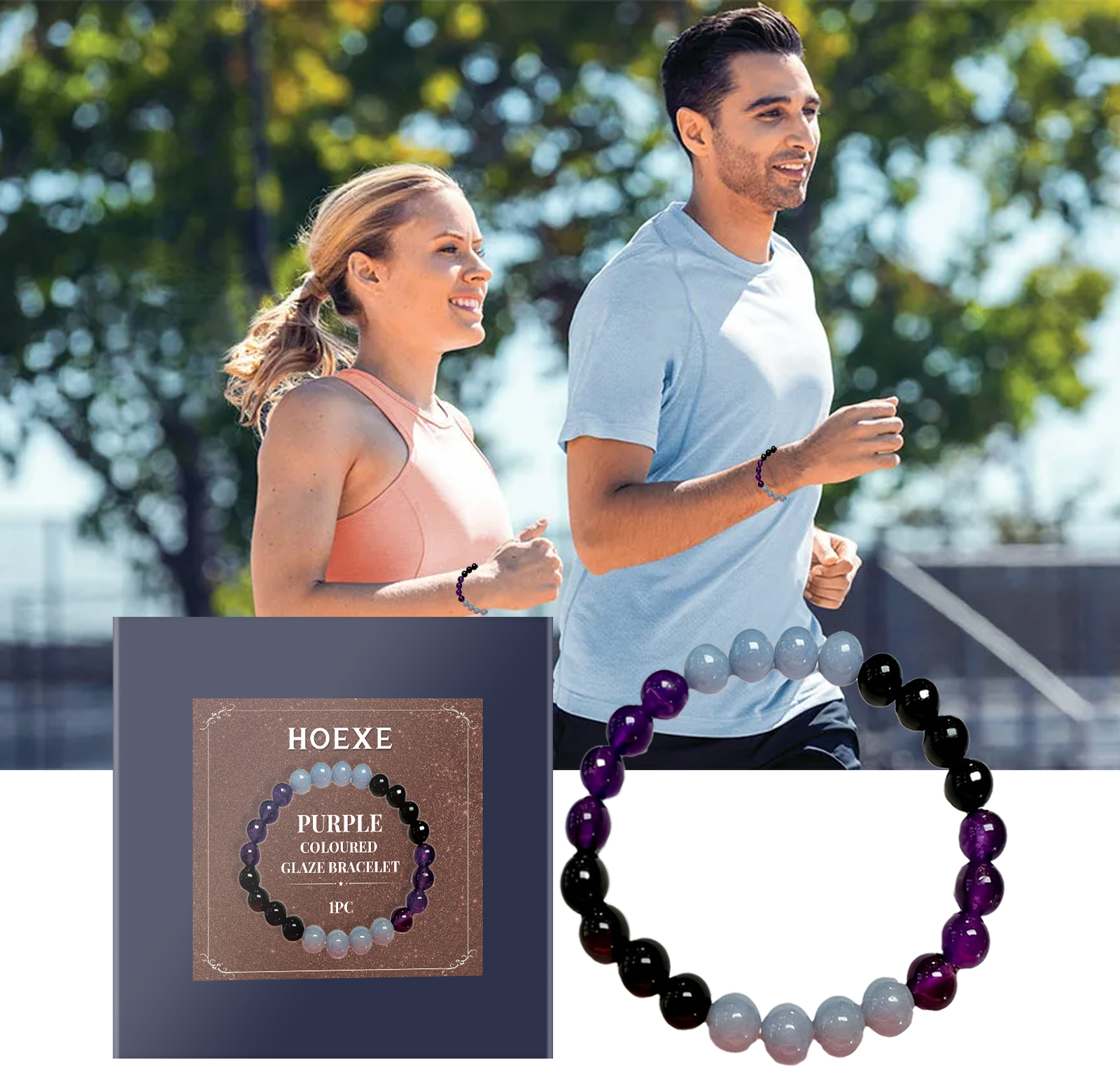 Glass bracelet worn naturally on an active wrist