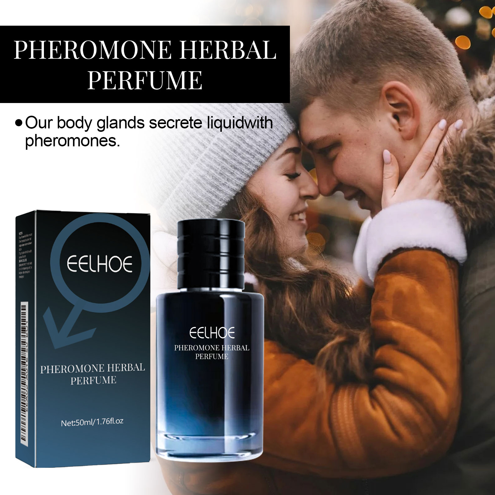 Herbal perfume beside couple in romantic setting