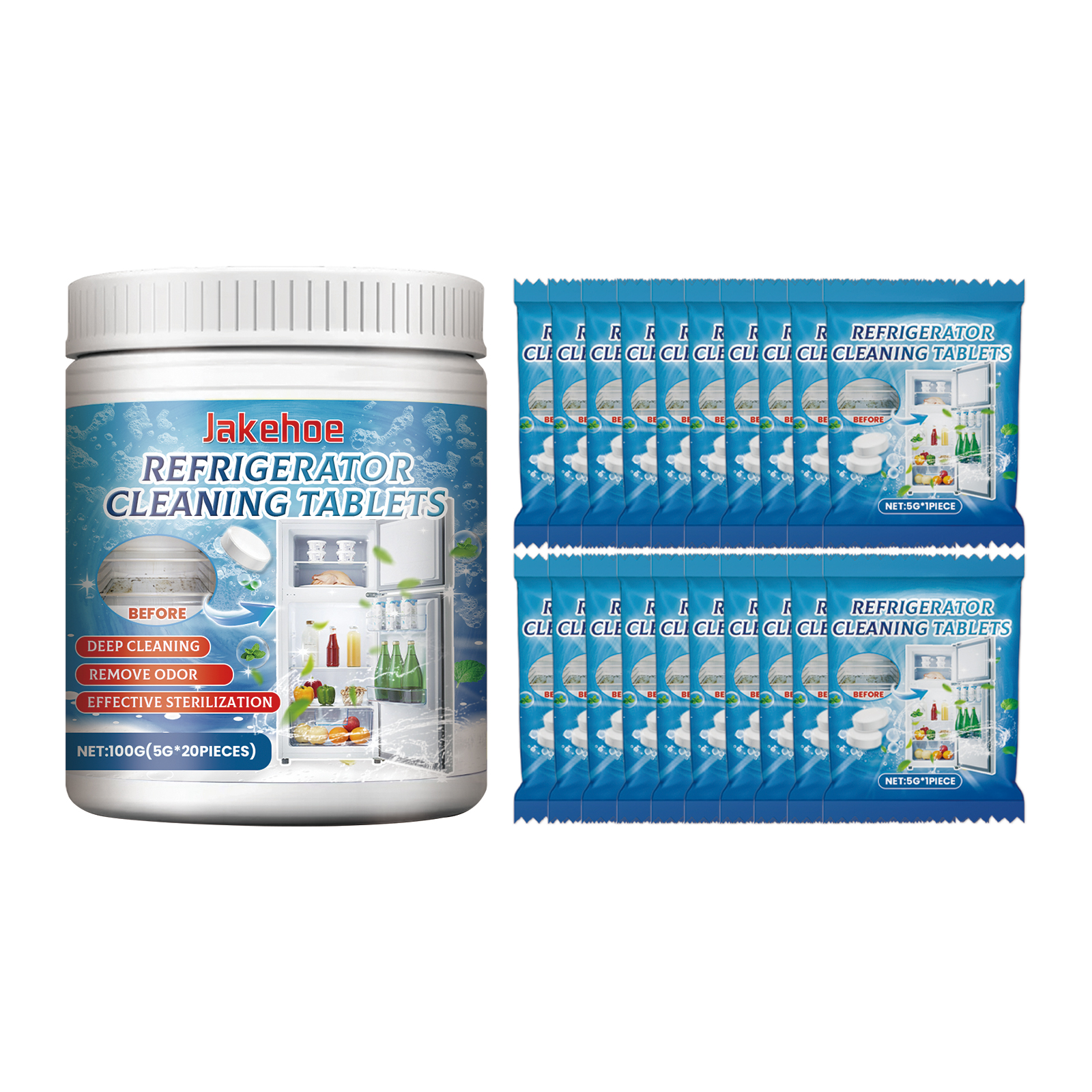 Refrigerator Cleaning Tablets, Refrigerator Freezer Deep Cle
