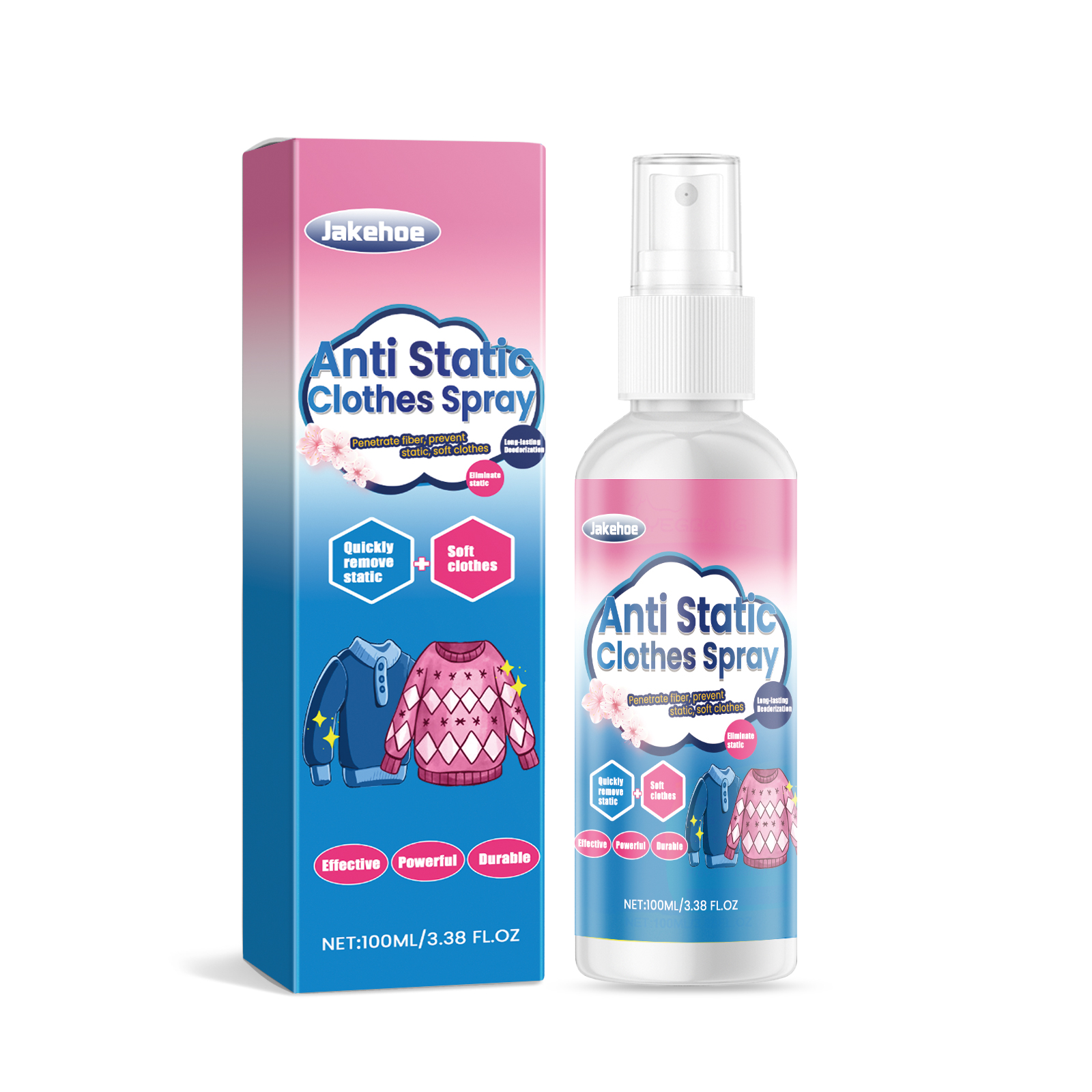 Clear bottle and box for everyday fabric care