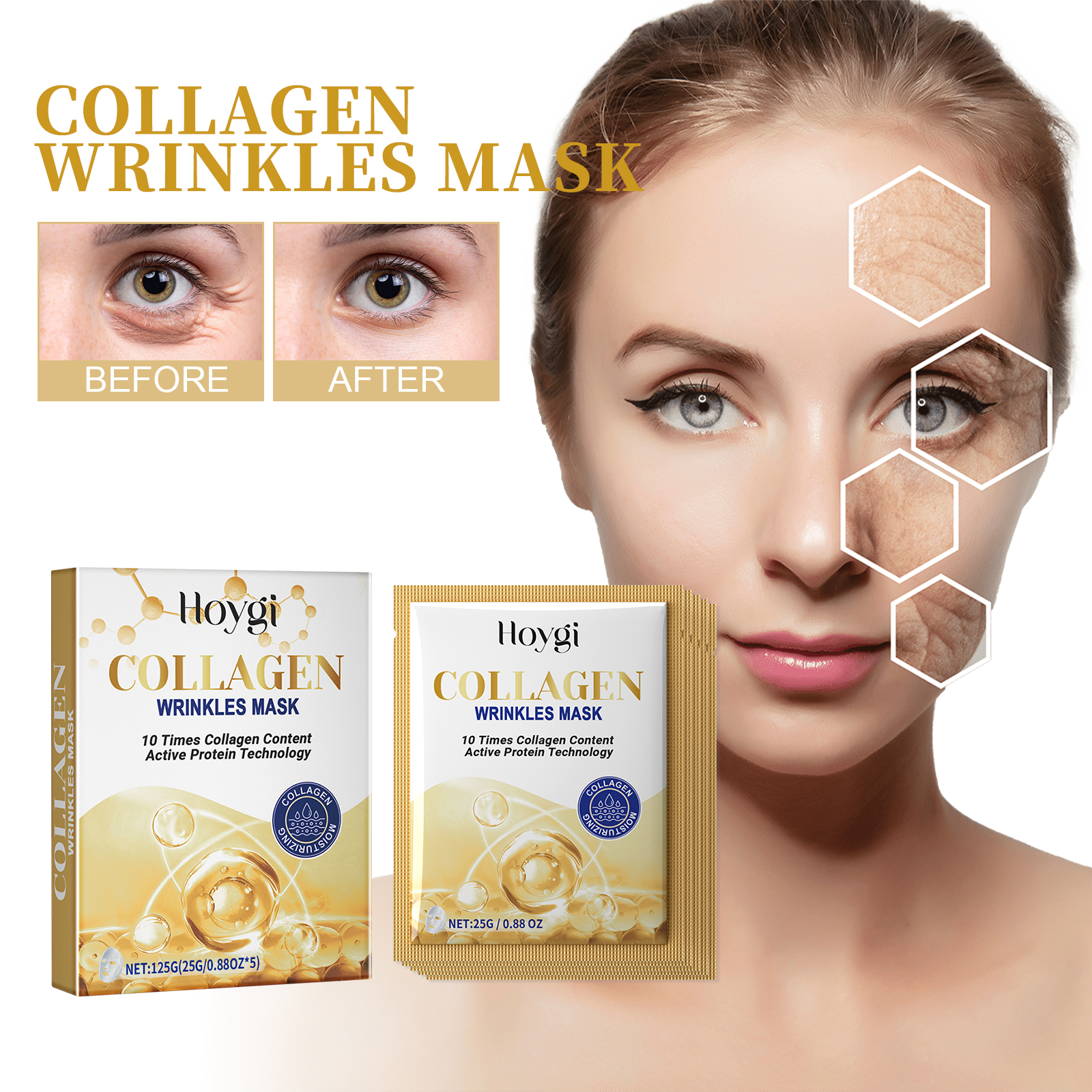 Eye area comparison showing a smoother-looking appearance