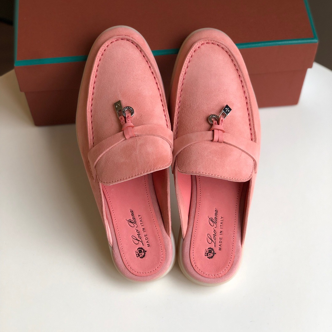 Women's slippers LP leather flat bottomed lazy person comfortable one foot kick Mueller cool mop image 6