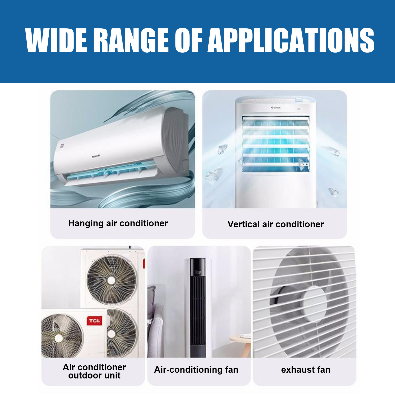 Air conditioner cleaner application range illustration