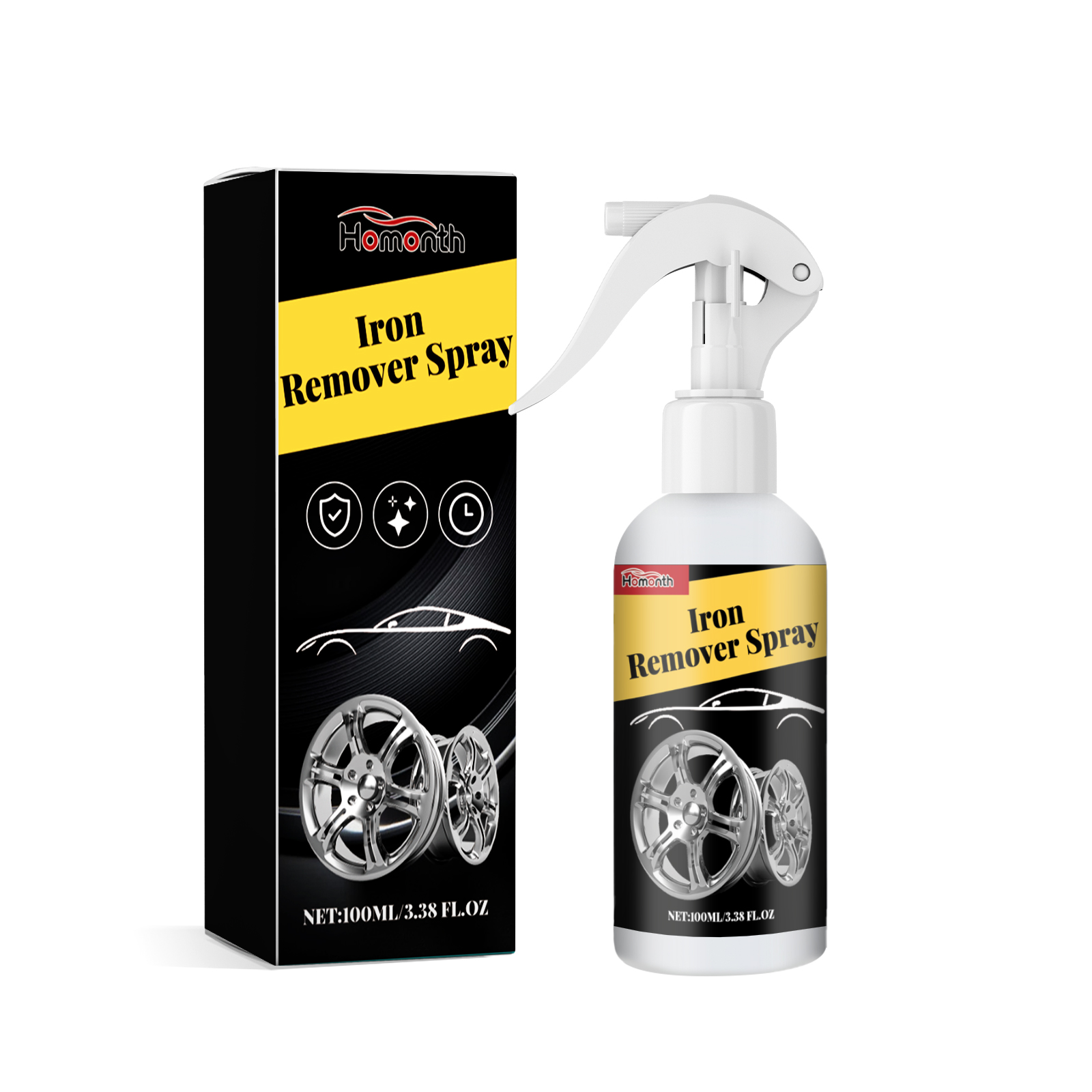 Iron Remover Spray, Auto Paint Tire Rust Removal Polishing C