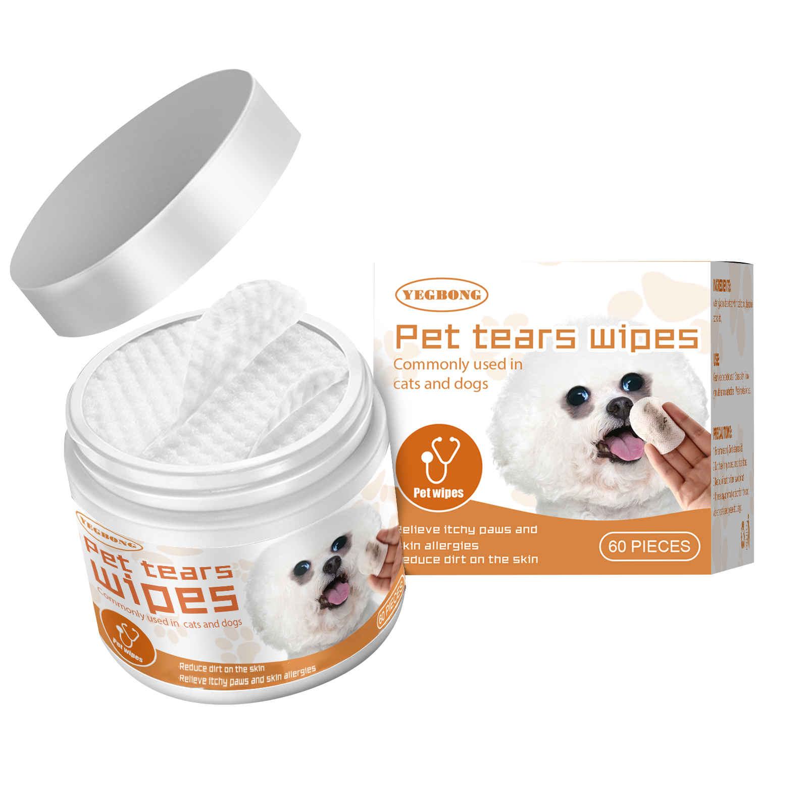 Open and closed resealable pet wipe tubs