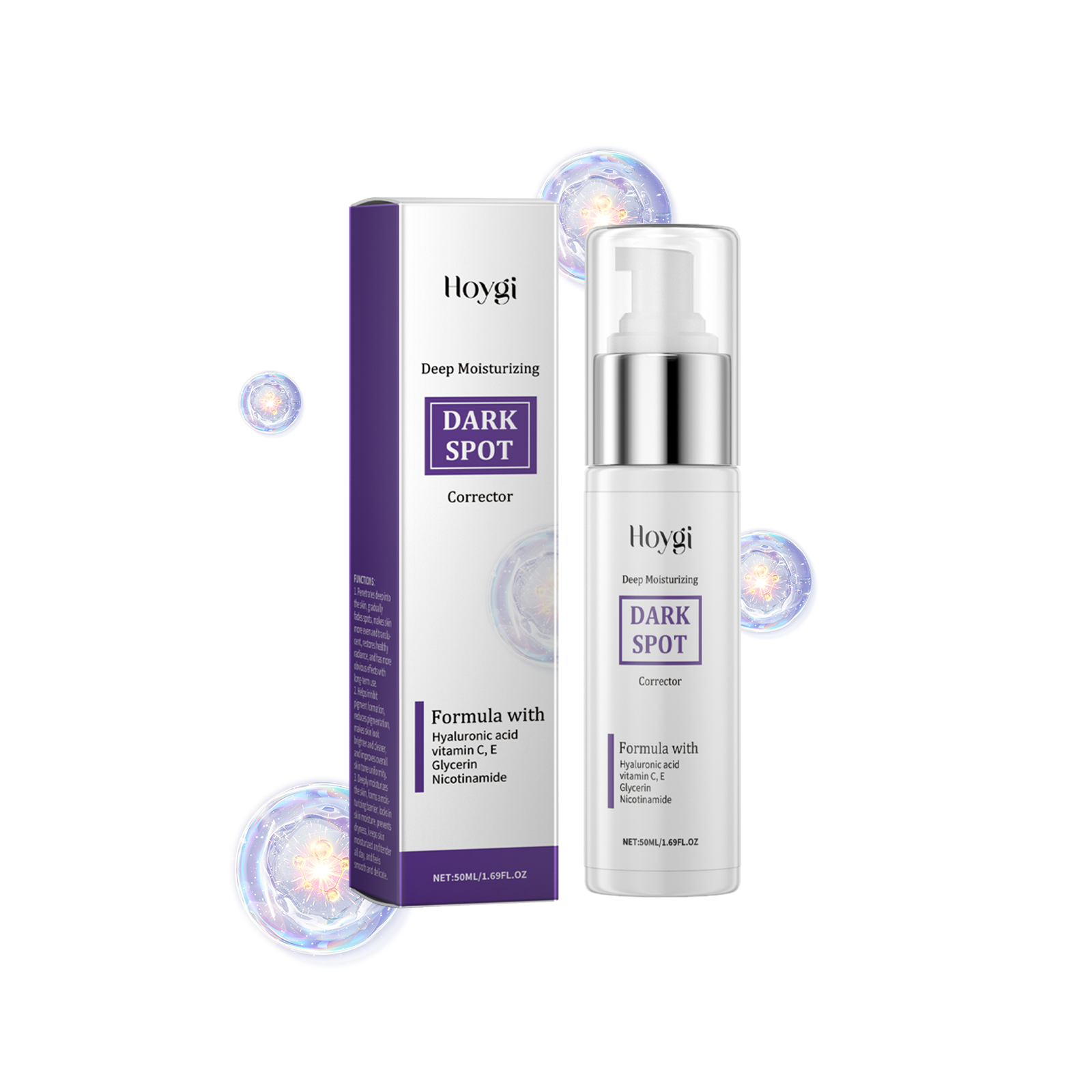 Hoygi serum carton and bottle with formula text