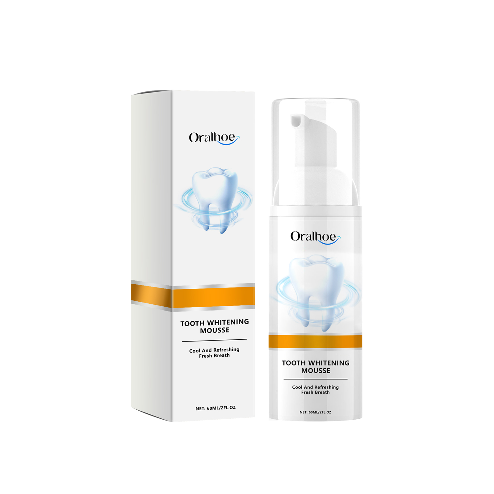 Compact capped mousse bottle beside matching box