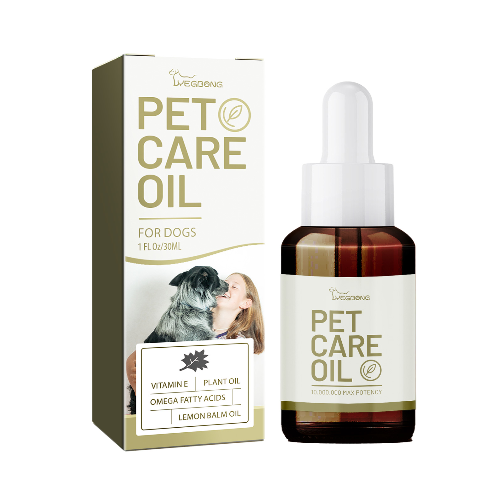 Close view of oil label with vitamin E and plant oil