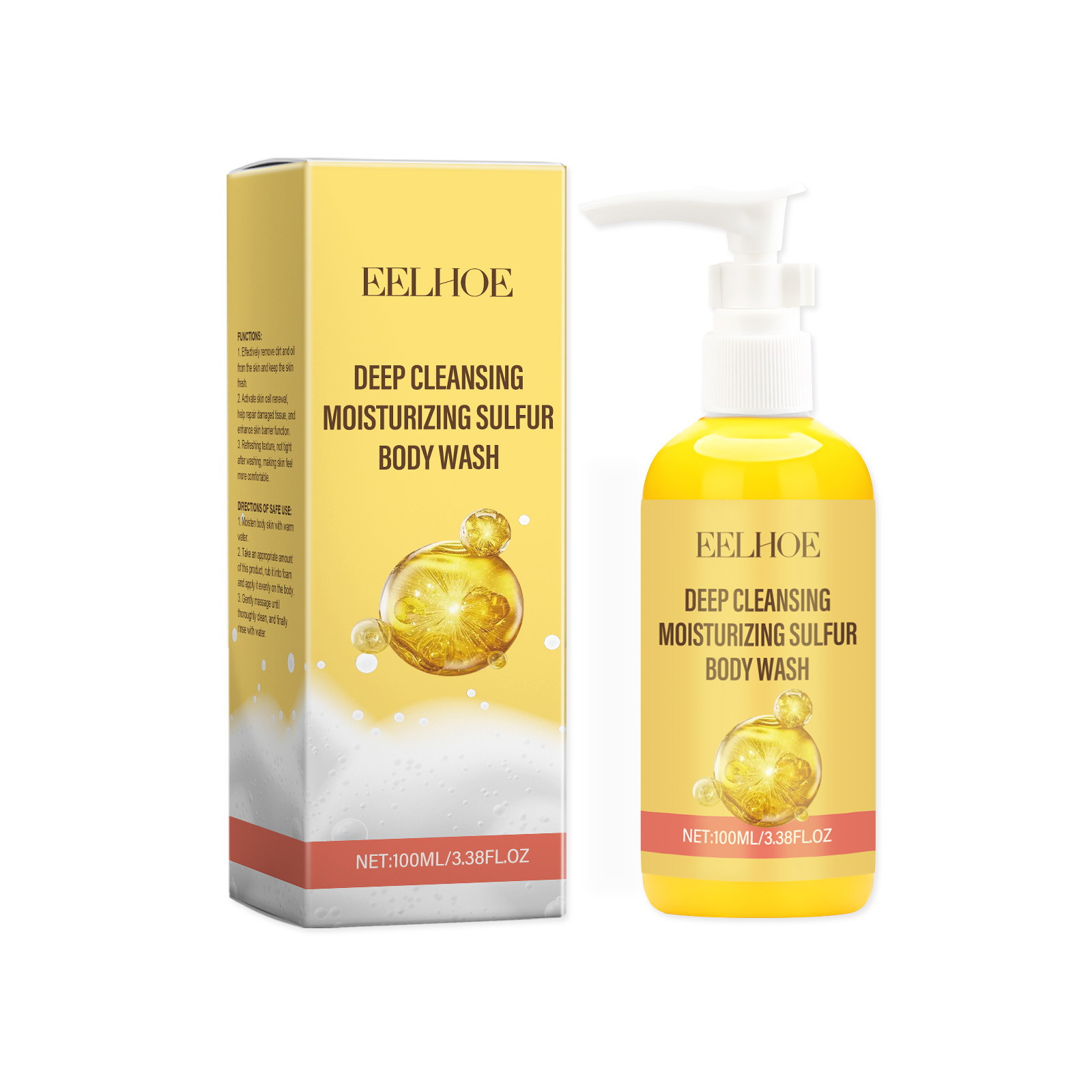 Sulphur Cleansing Shower Gel Moisturizes Body Skin, Relieves
