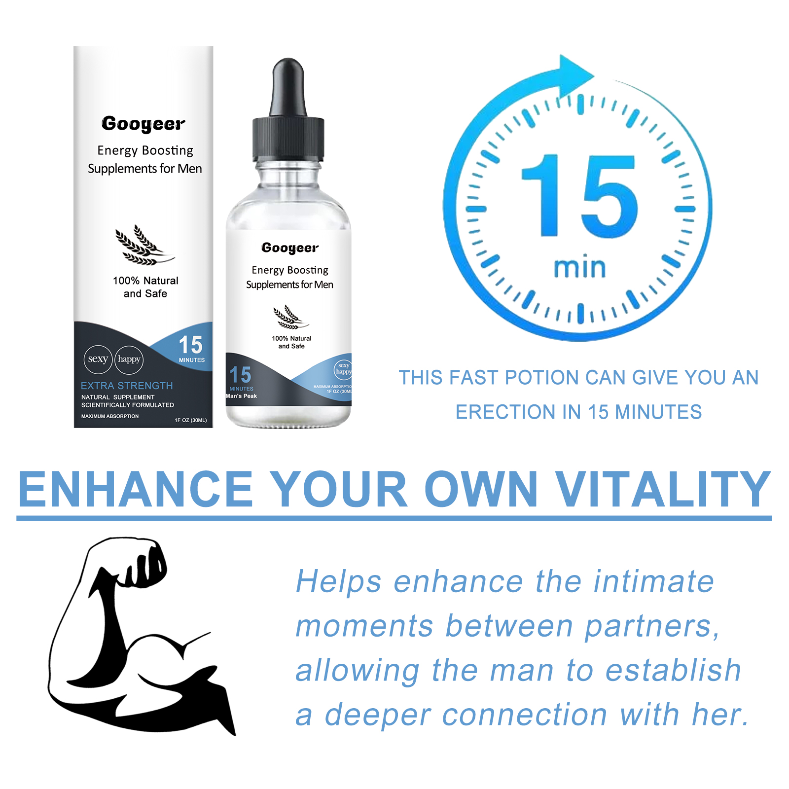 Happy couple in bed sharing a moment of intimacy and confidence, reflecting the transformation Googeer delivers