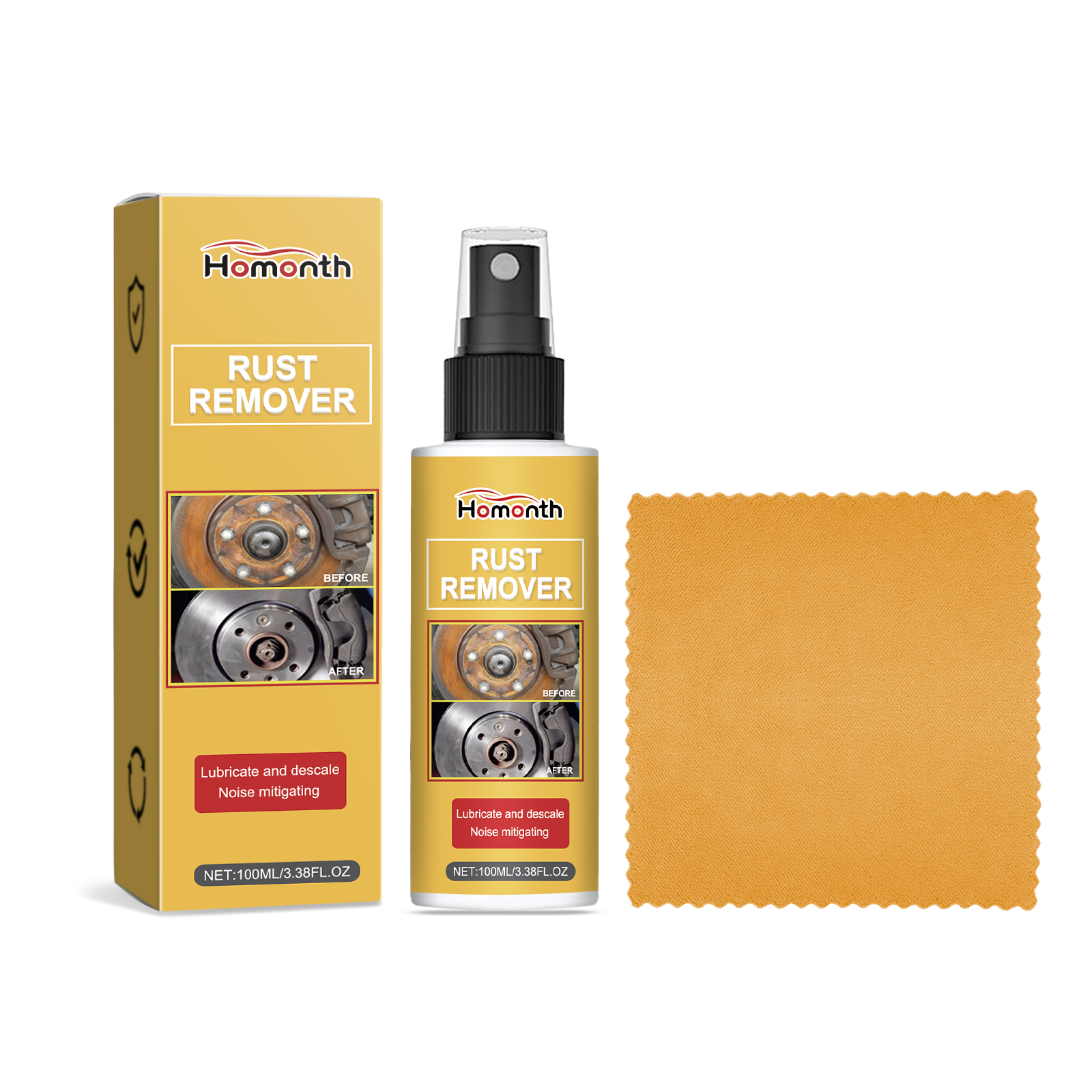 Rust remover spray kit shown with vehicle