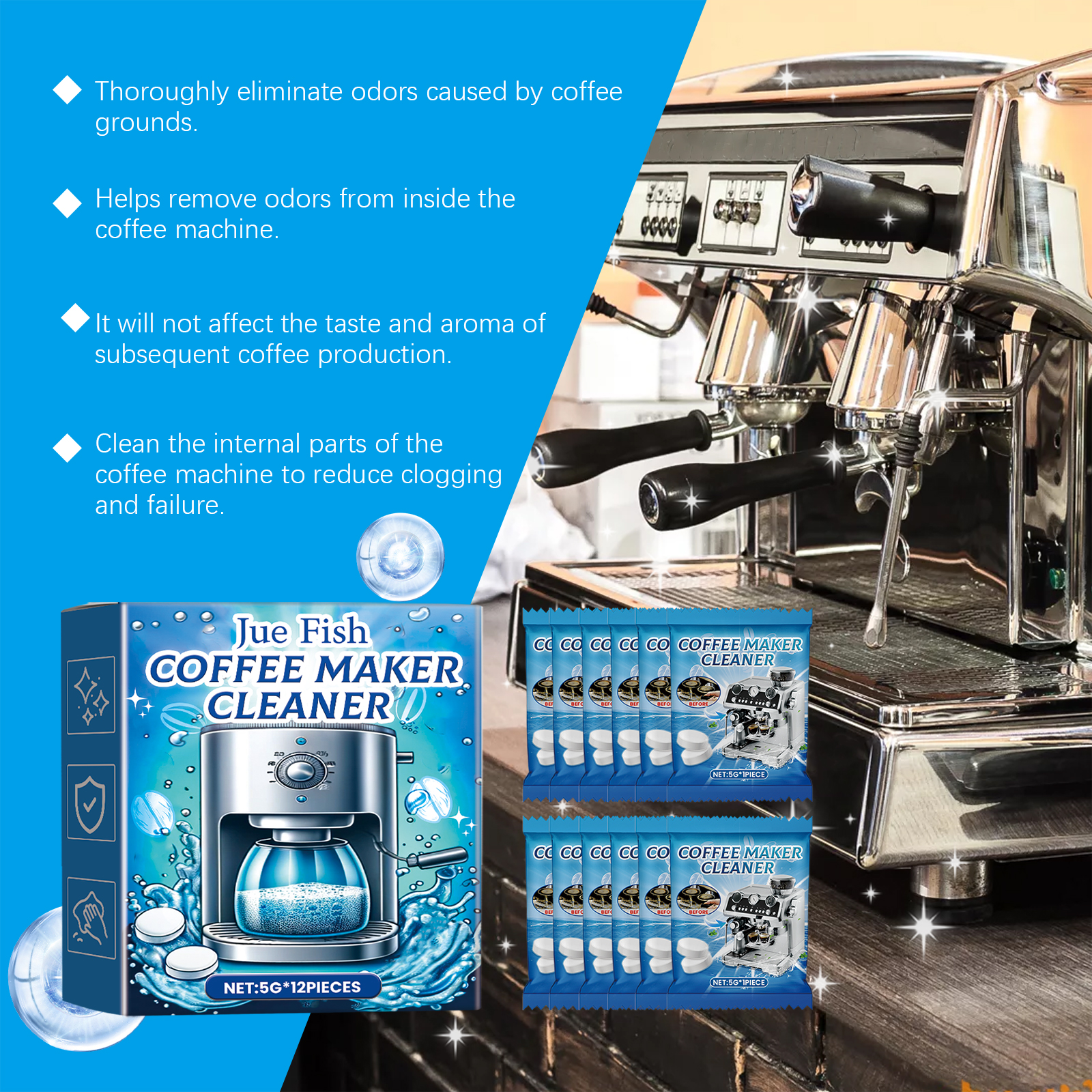 Coffee cleaner benefits beside espresso machine