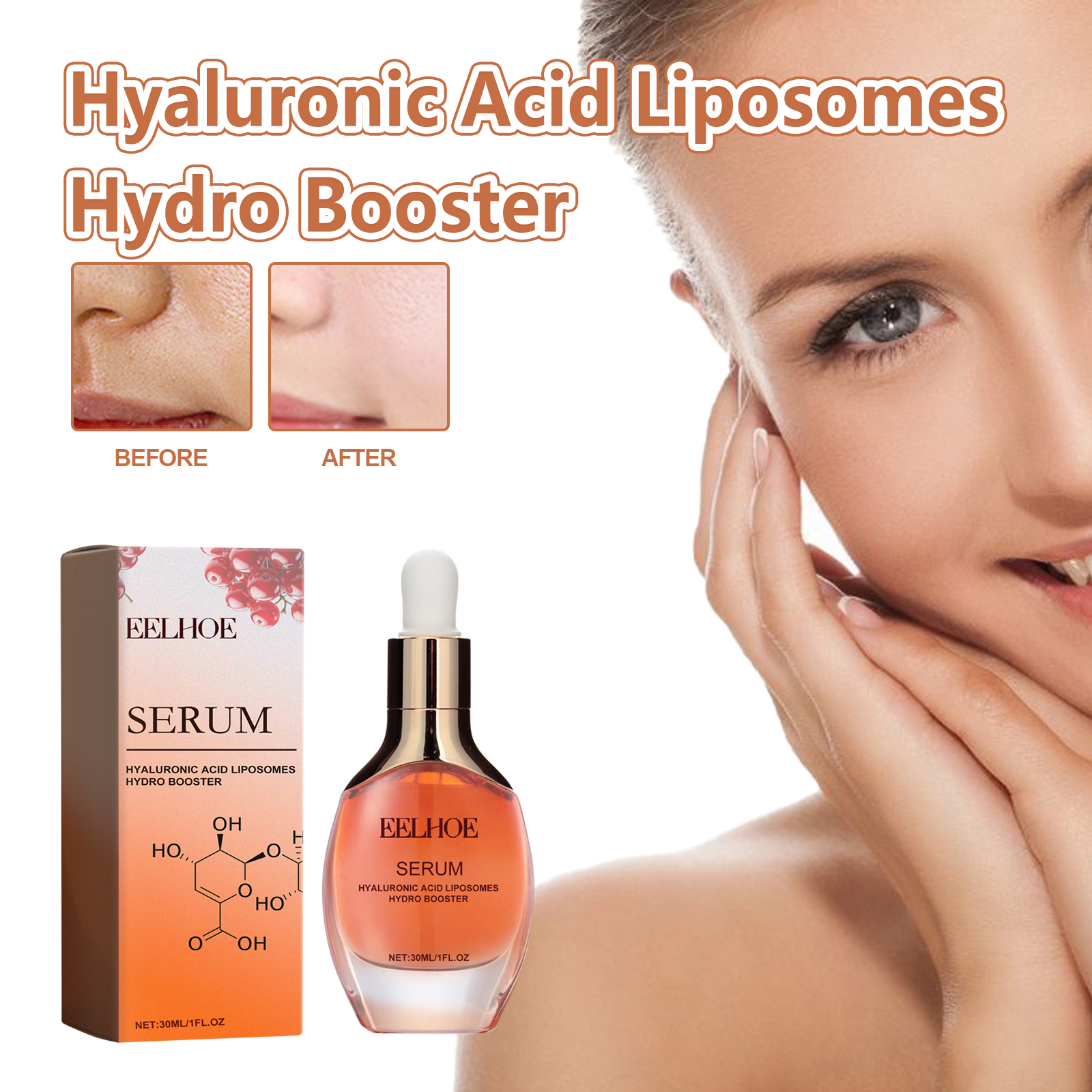 Serum beside before-and-after hydration comparison