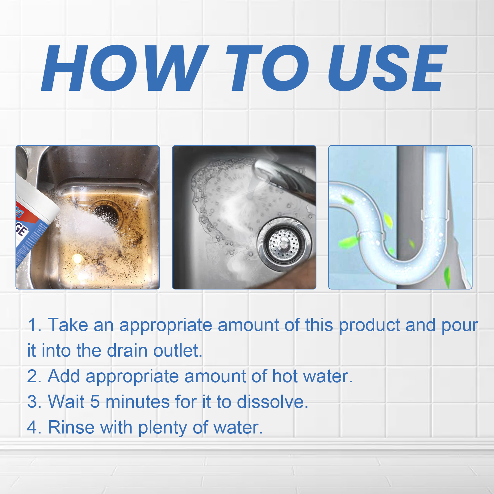 Pipe Remover, Kitchen Bathroom Drain Block Cleaning Stain De