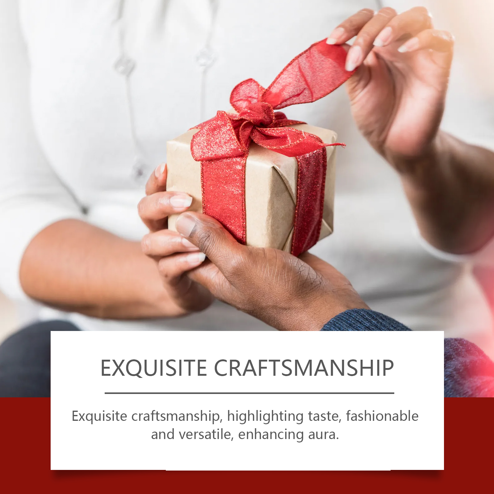 Red bracelet and decorative gift presentation