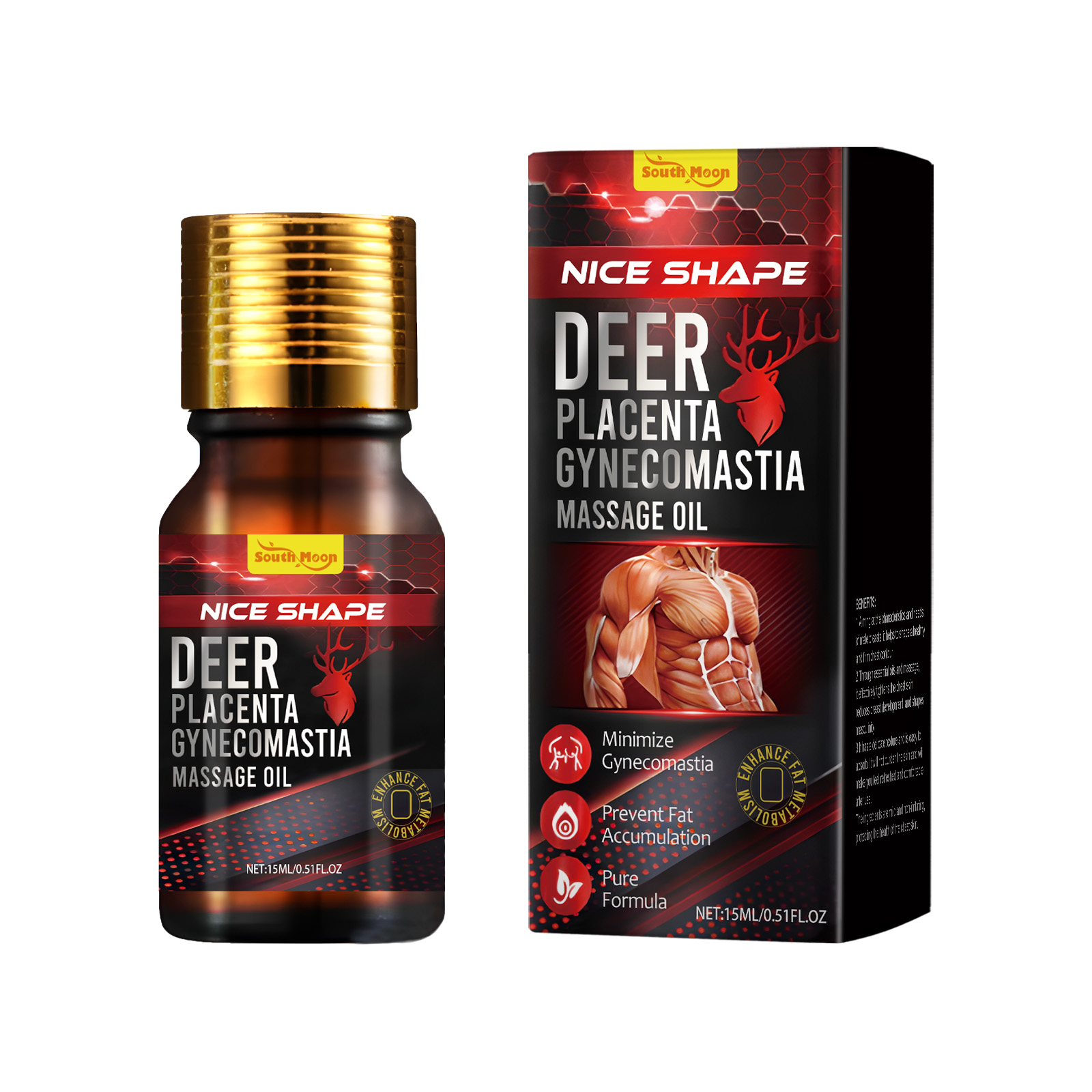 Male Breast Shaping Massage Oil, Chest Contours Firming And 