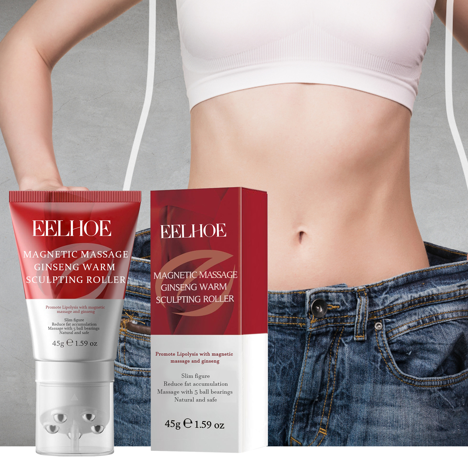 Ginseng body cream used around the waist