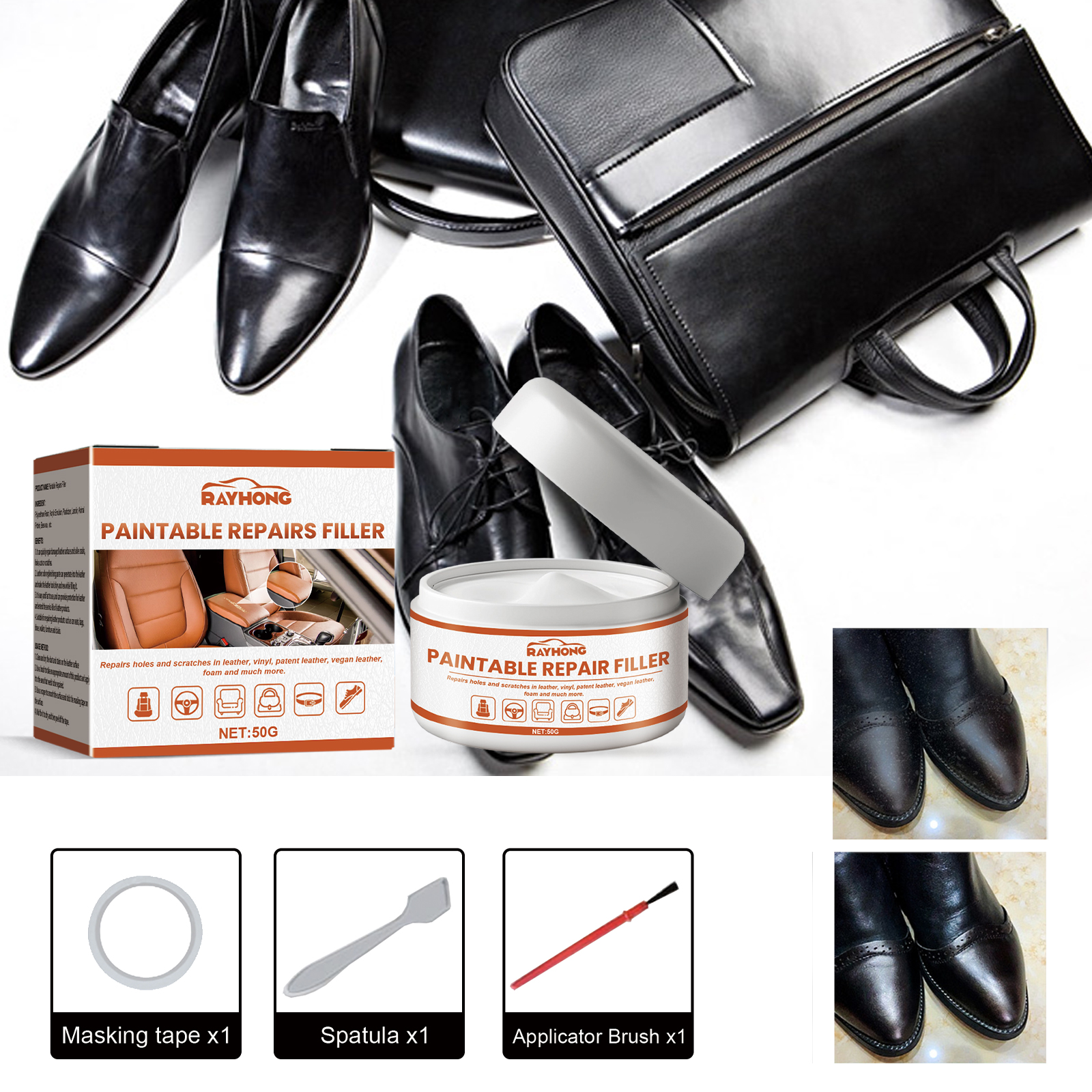 Leather Filling Cream, Car Seat Leather Sofa Bag Shoes Clothing Care Cream