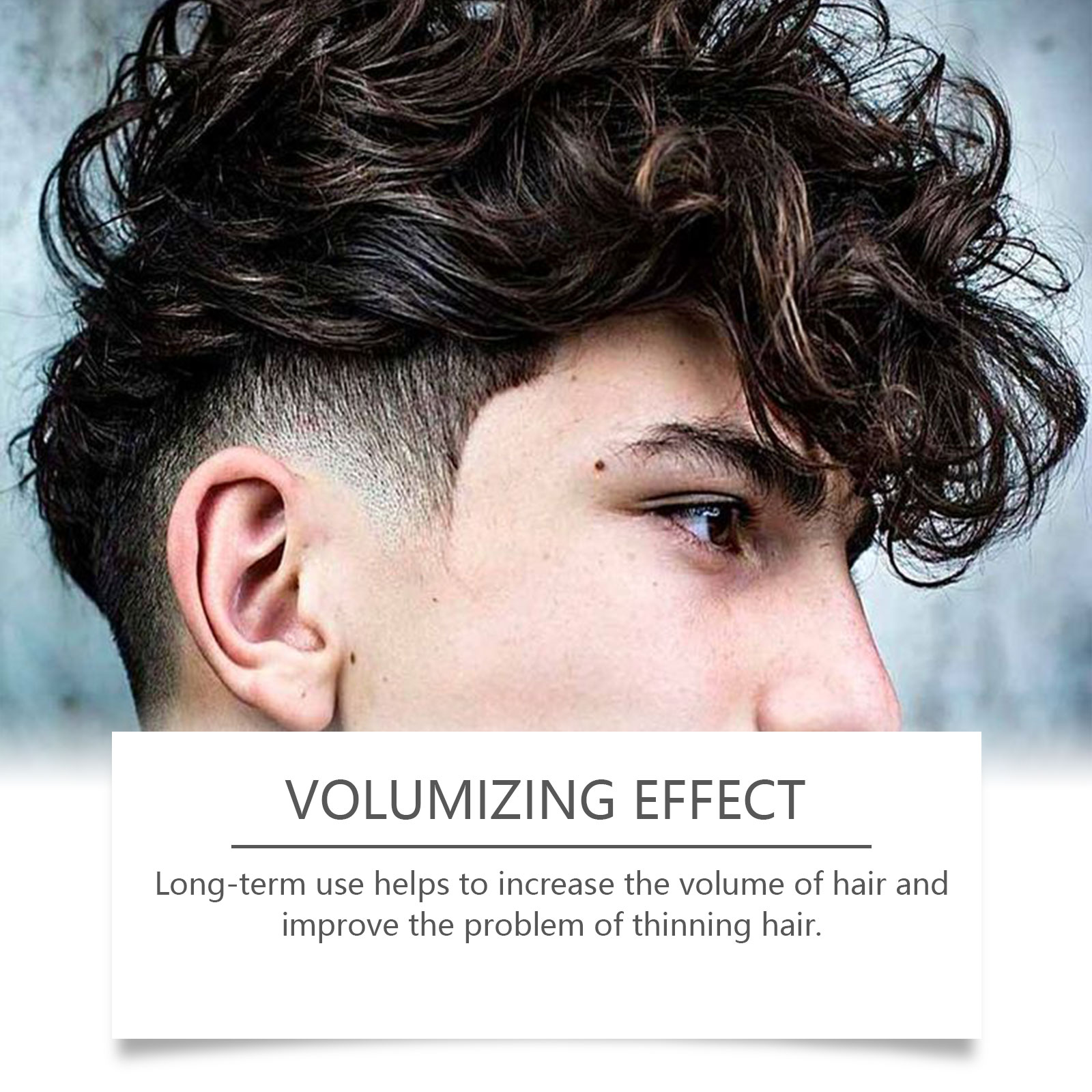 Man with thick textured hair showing fuller volume