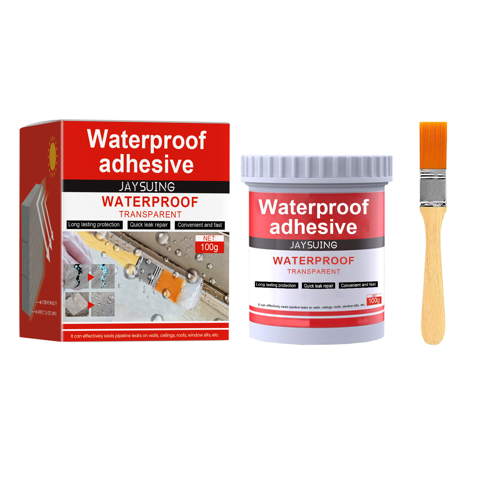 Flat brush and wide-mouth tub for controlled application