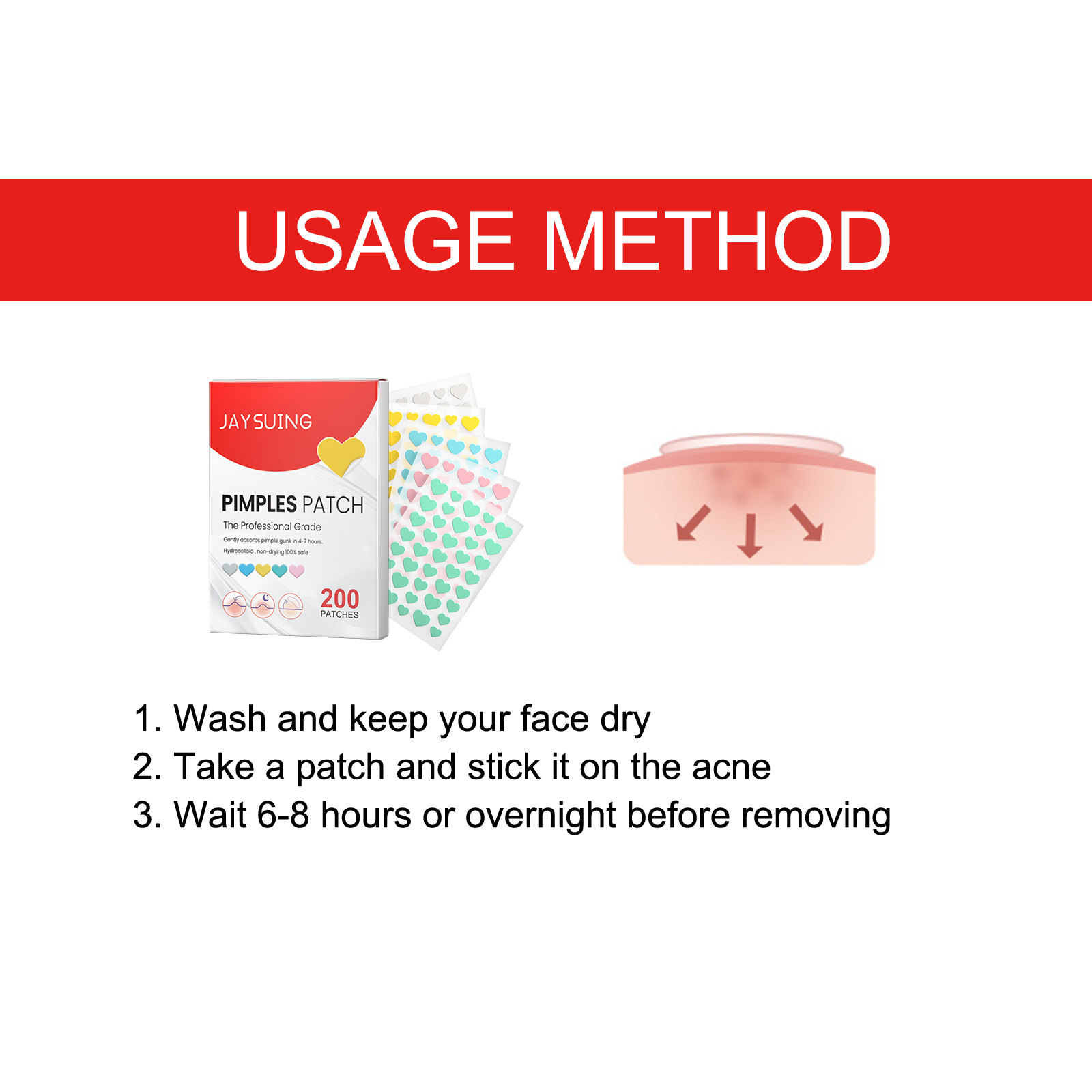 Pimples Patch, Mild Non-Irritant Lightening Pimples Spot Pim