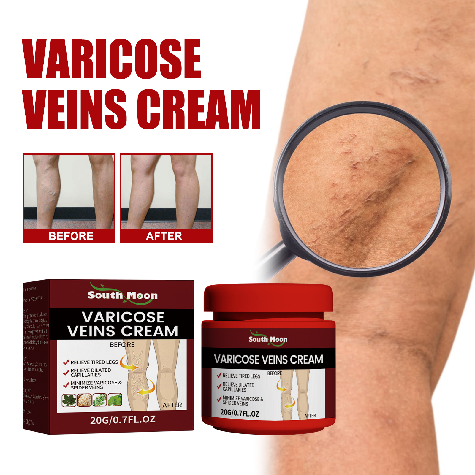 Jar and carton presented for focused leg care