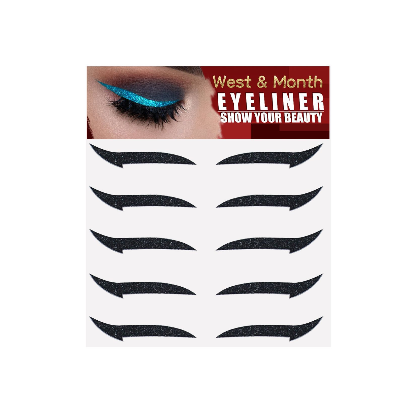 Eyeliner Stickers, Silver Light Makeup Eye Patch Party Nightclub Stage Silver Light Stage Double