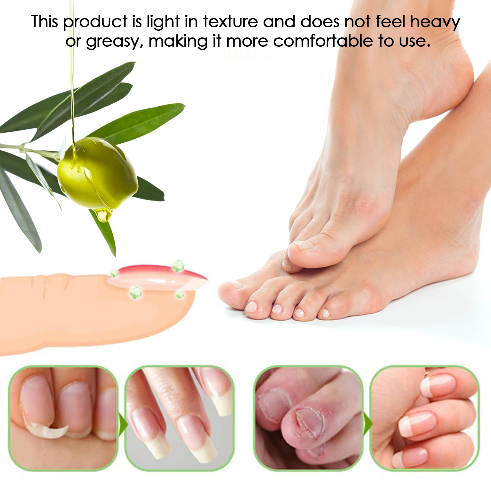 Brush applying orange cuticle oil around a nail