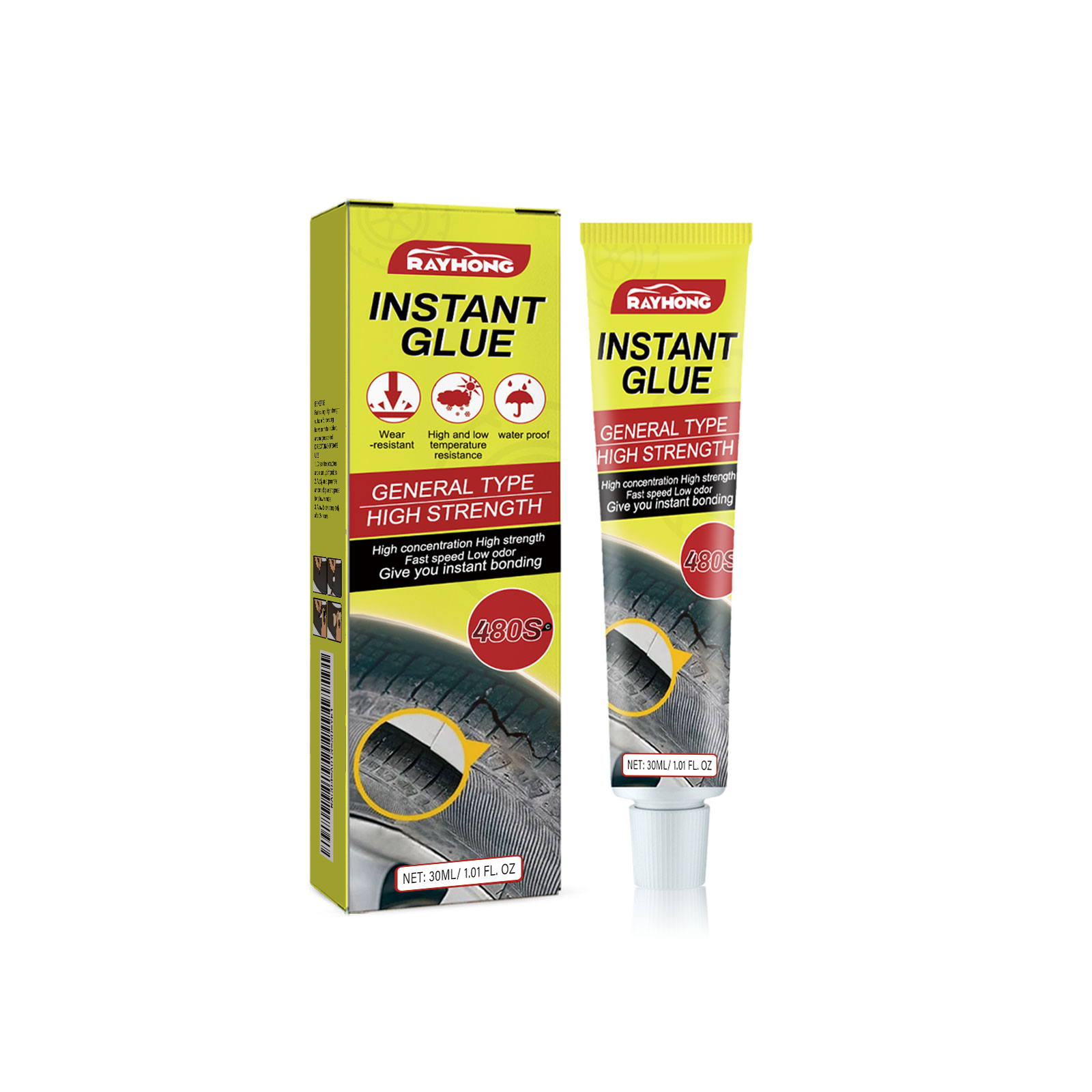 Rayhong Instant Glue, Car Tire Crack Repair Glue Tire Mainte