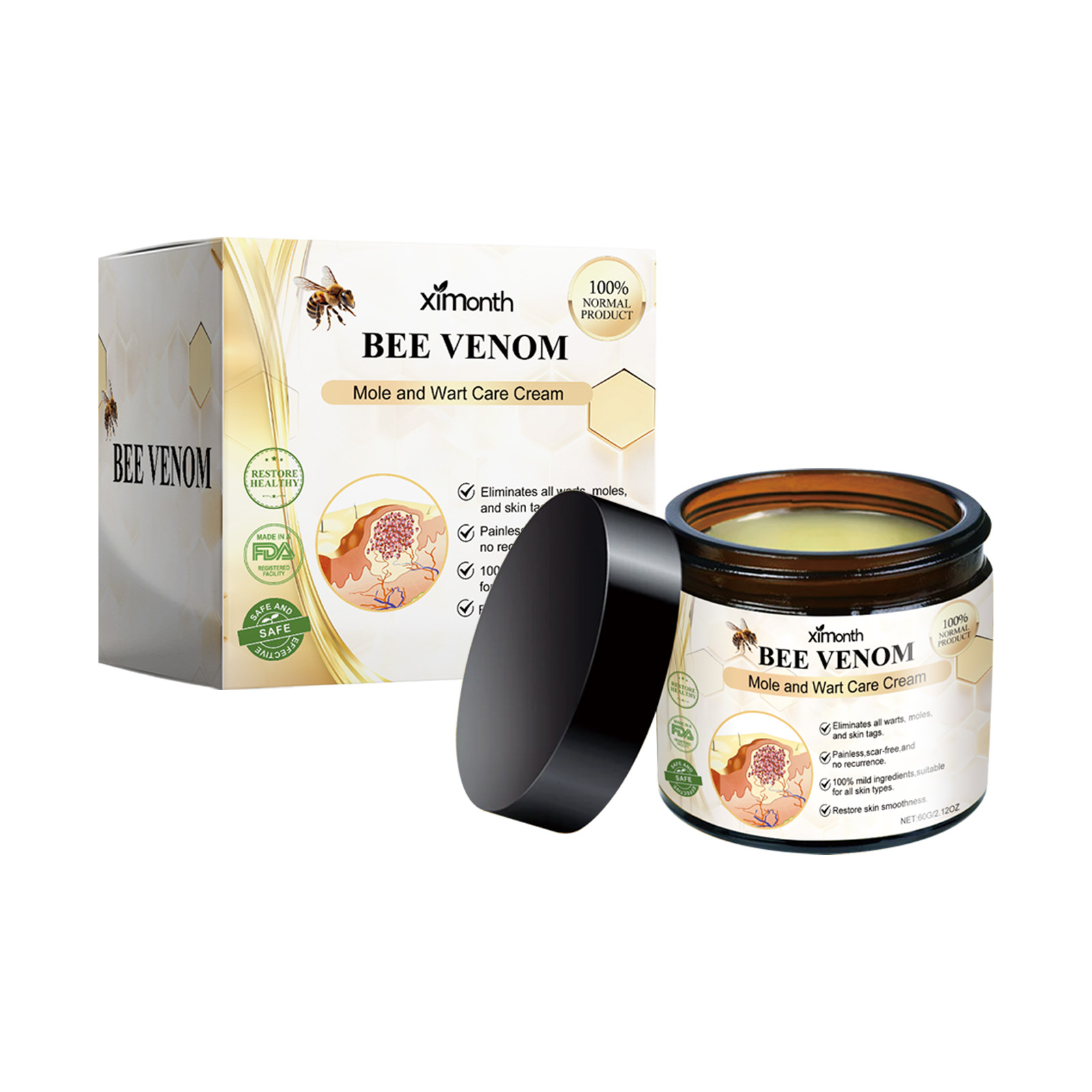 Mole And Wart Care Cream, Soft And Smooth Skin Moisturizing 