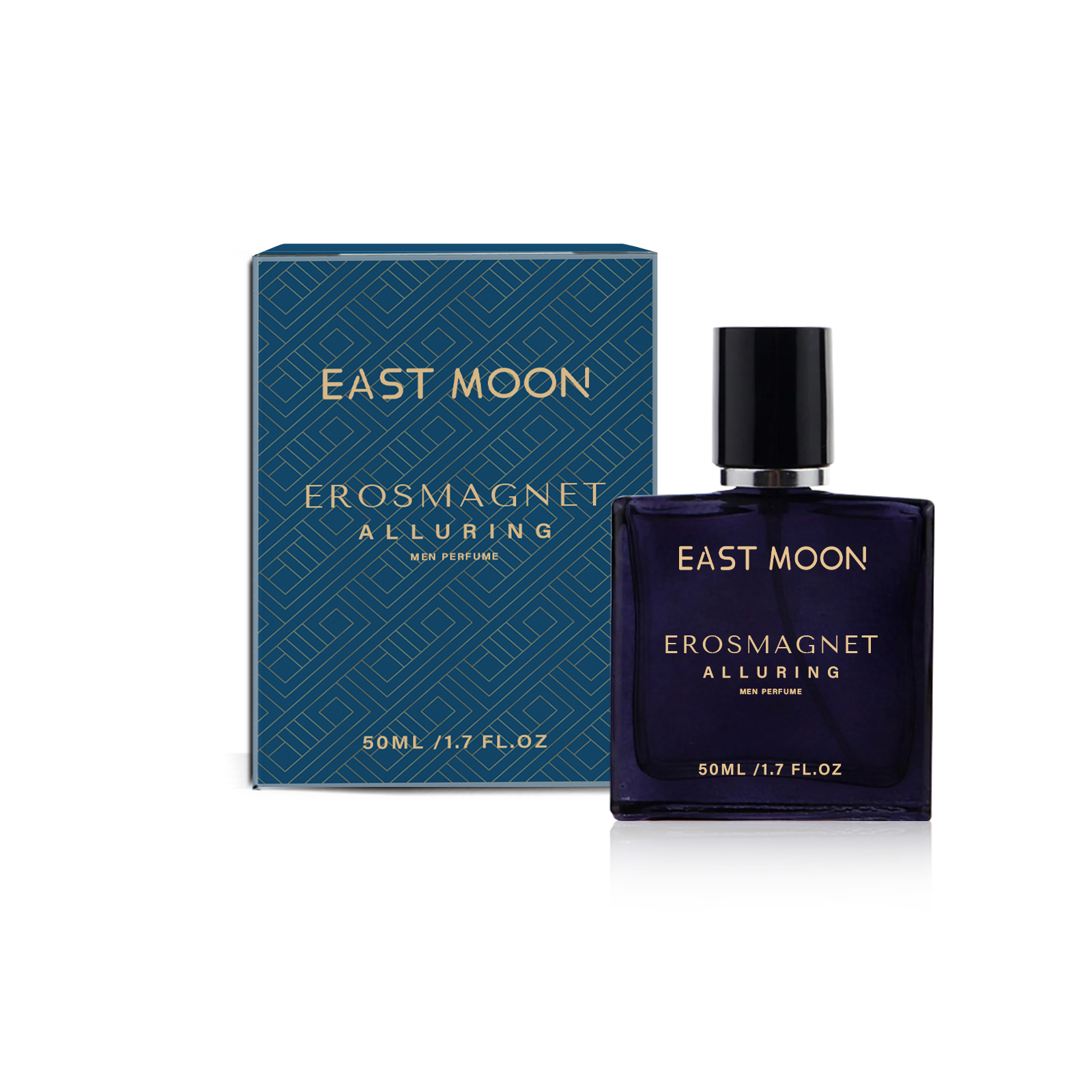 EAST MOON perfume bottle and coordinated patterned box