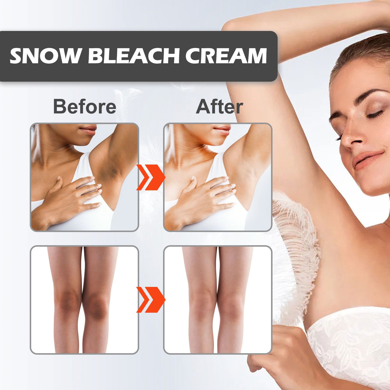 Lifestyle image showing knee and underarm care