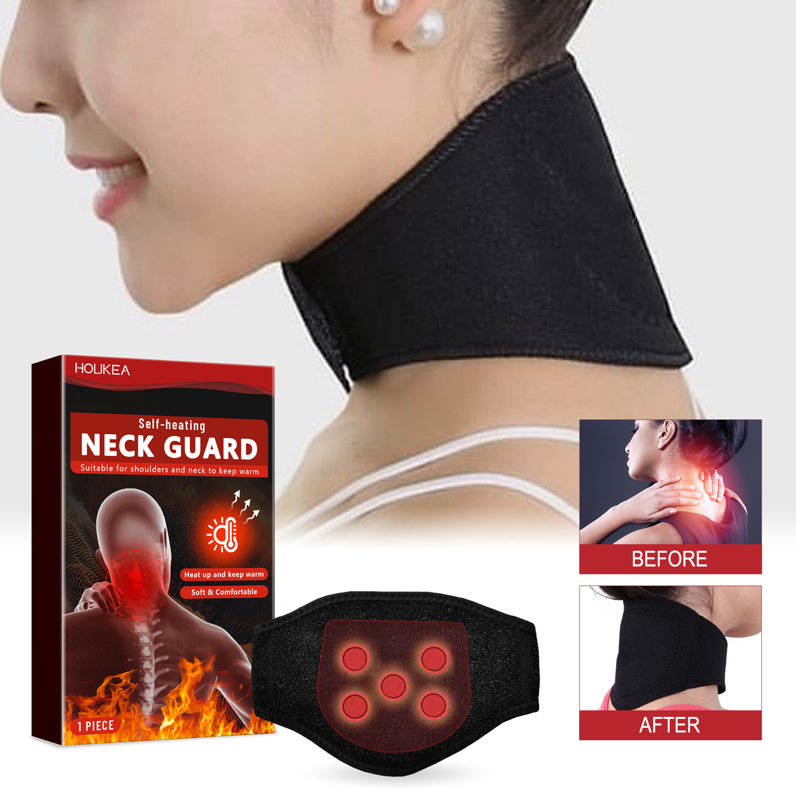 Woman wearing wrap around neck and shoulders