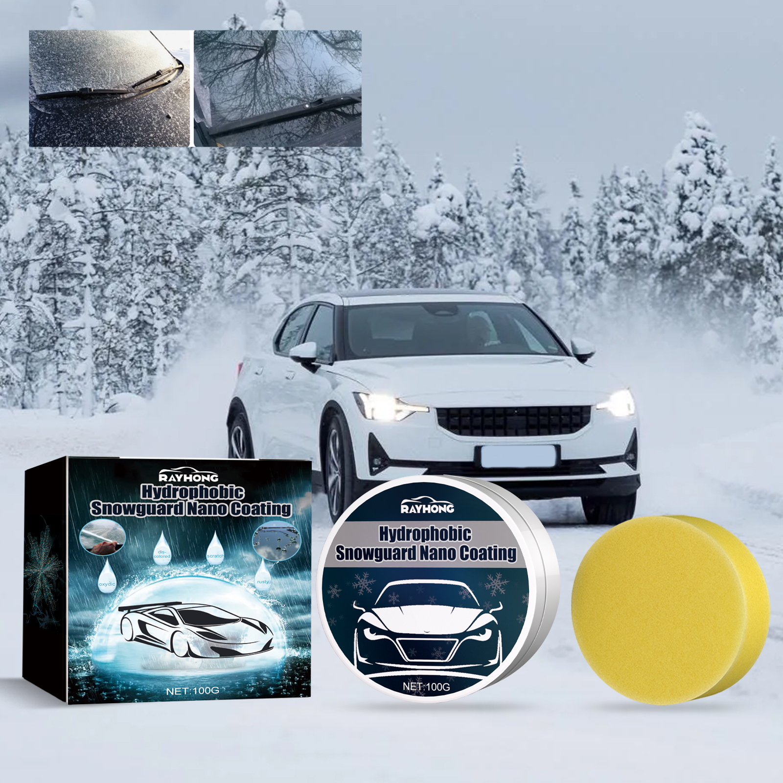 Rayhong Car Snow Removal Cream, Car Snow Removal Windshield 
