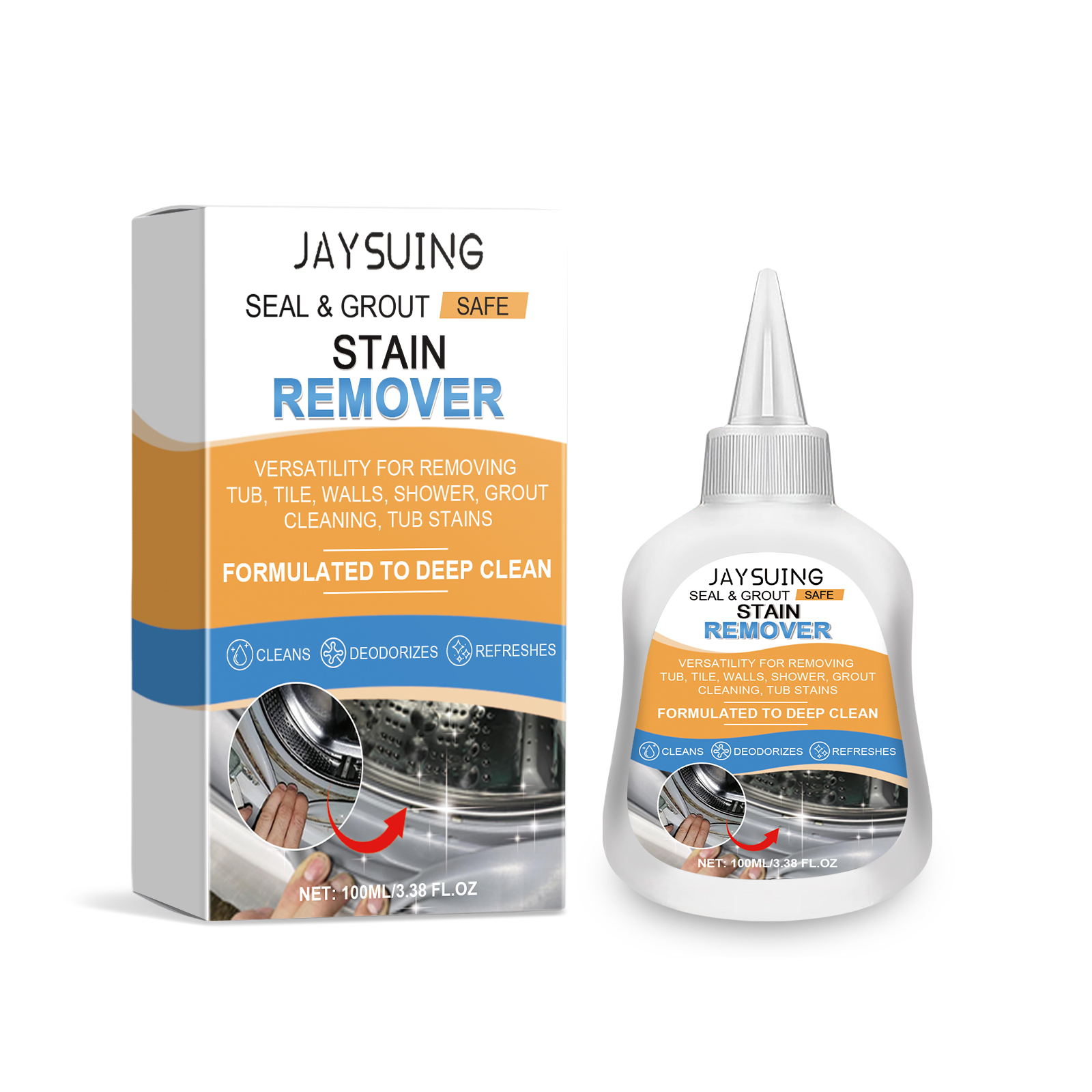Pointed nozzle and orange blue cleaner packaging
