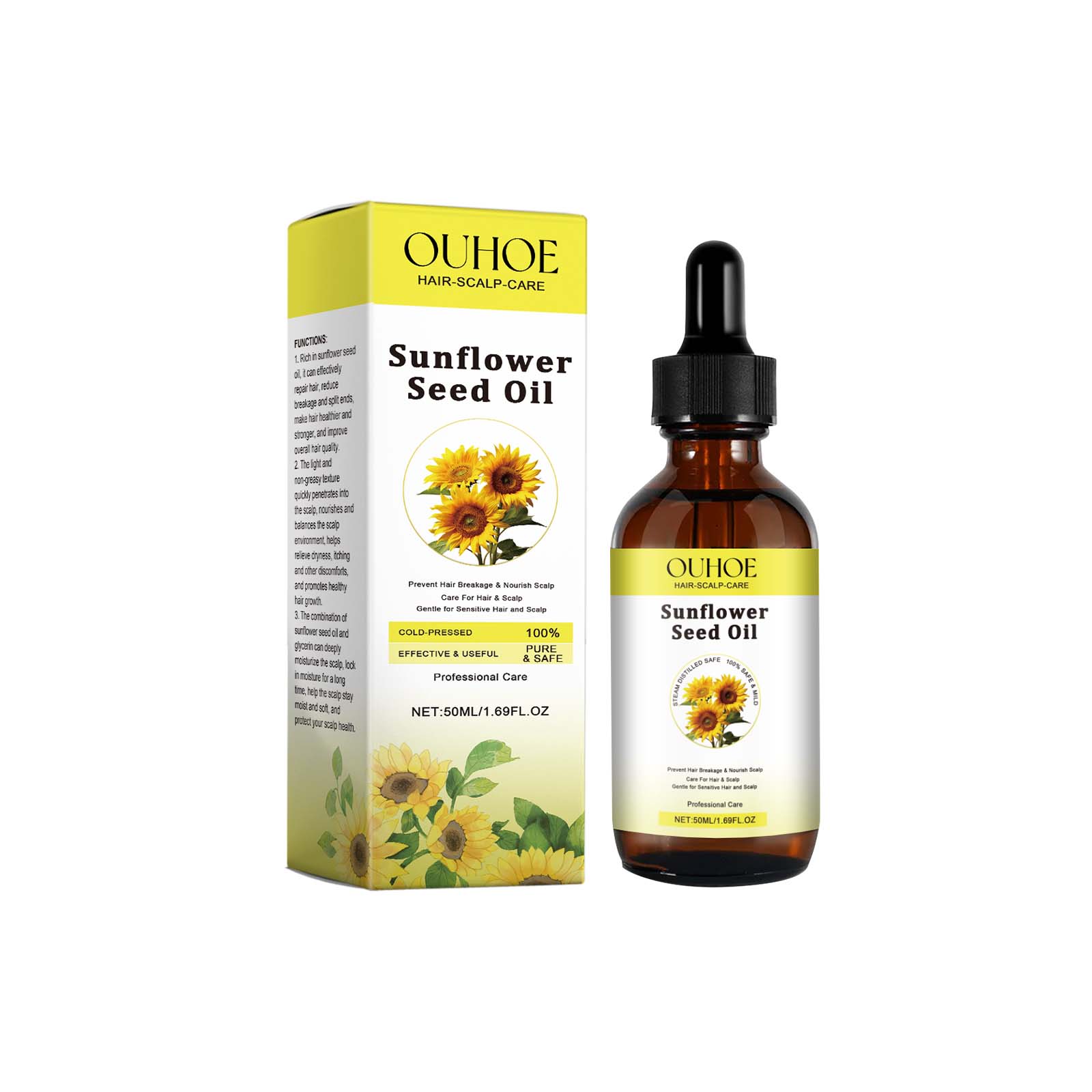 Sunflower Oil Hair Care Essential Oil Moisturizes, Prevents 