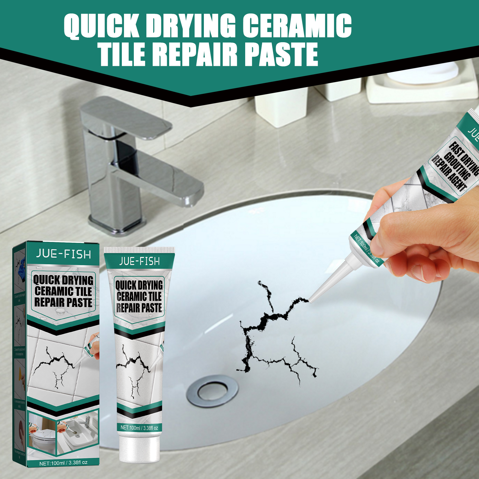 Cream repair paste tube prepared for ceramic touch-up