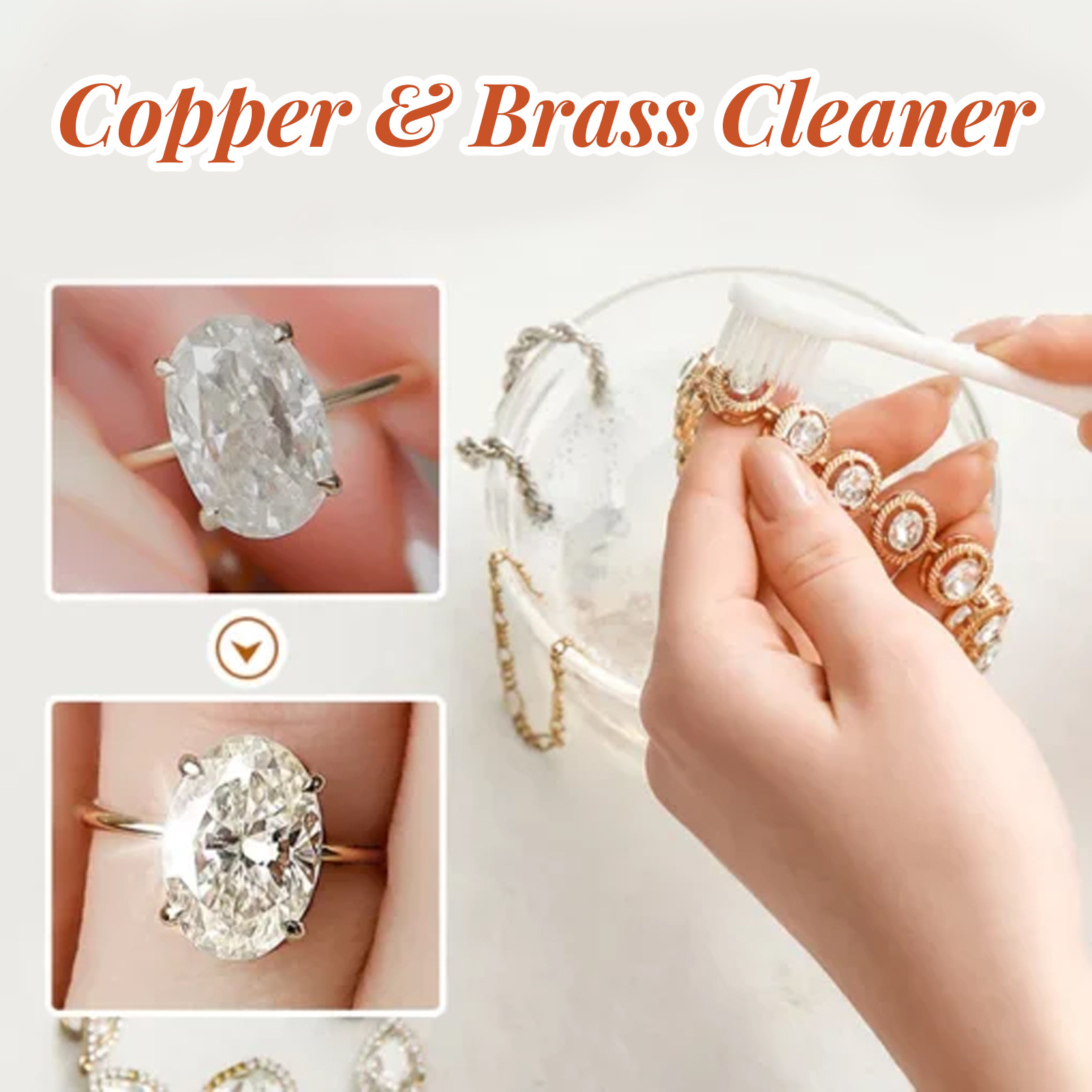 Brush cleaning jewelry for a brighter surface