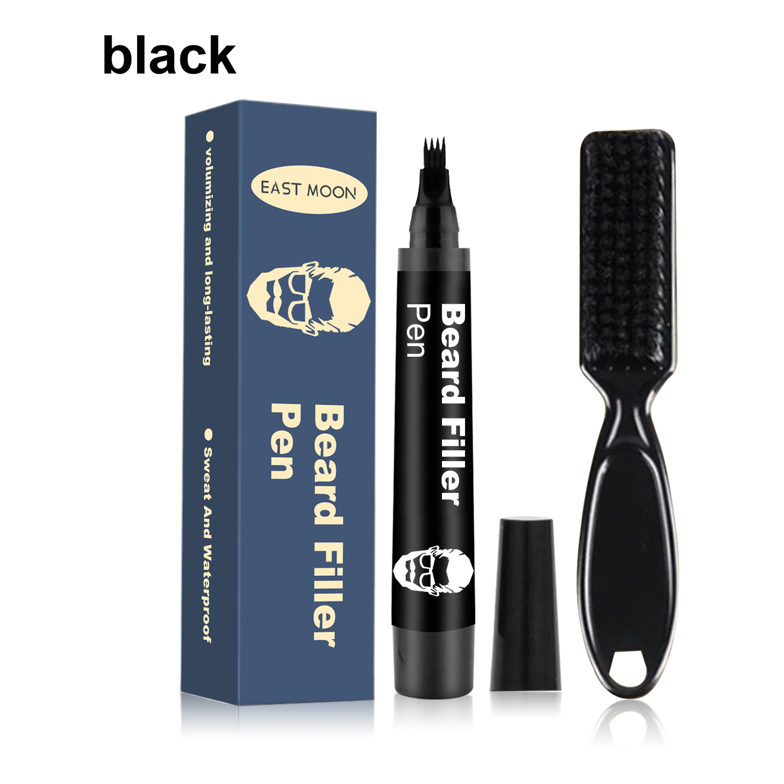 Forked four-prong tip and detachable grooming brush