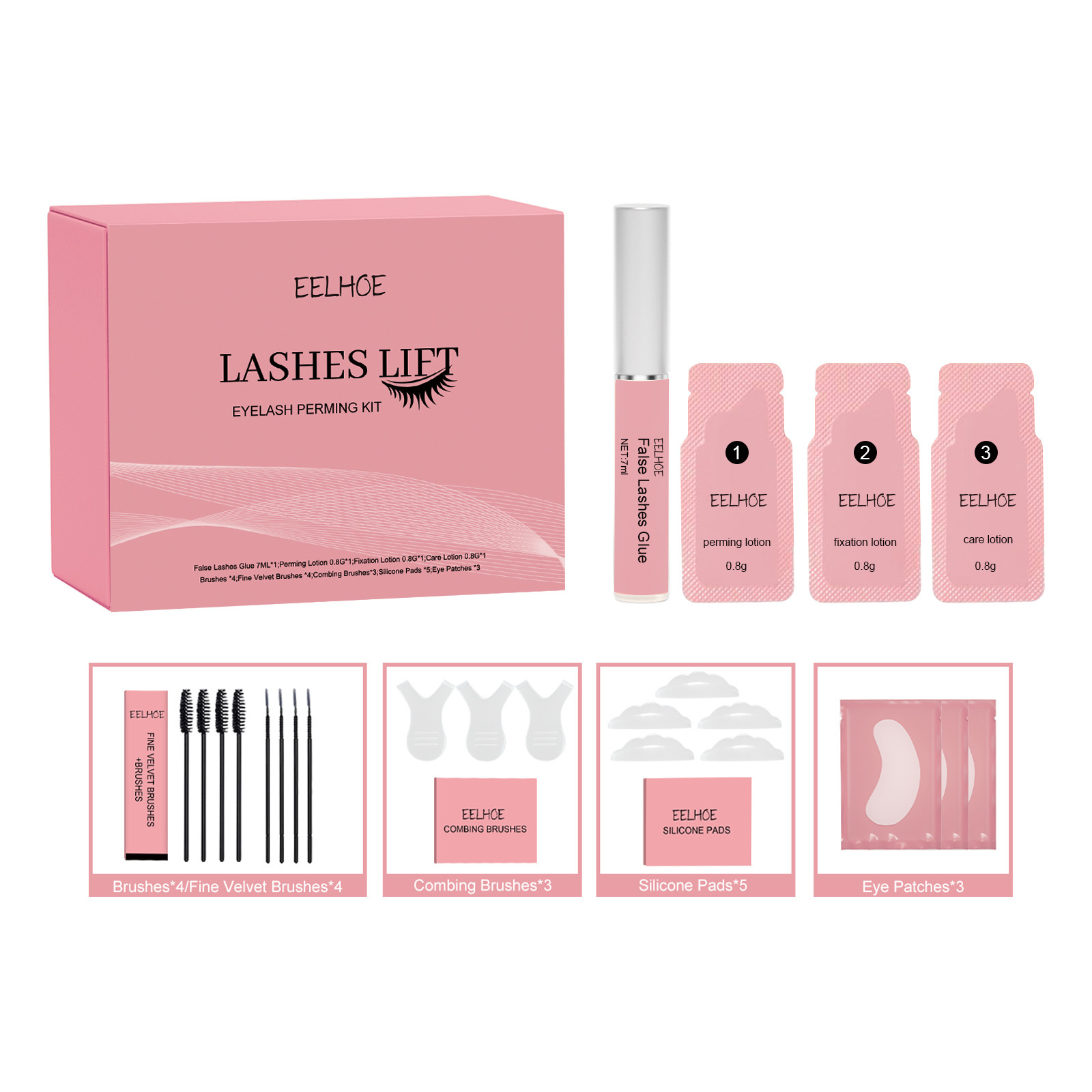 Lash Lift Set, Natural Beauty Slim Thick Curl Mild Non-Smudd