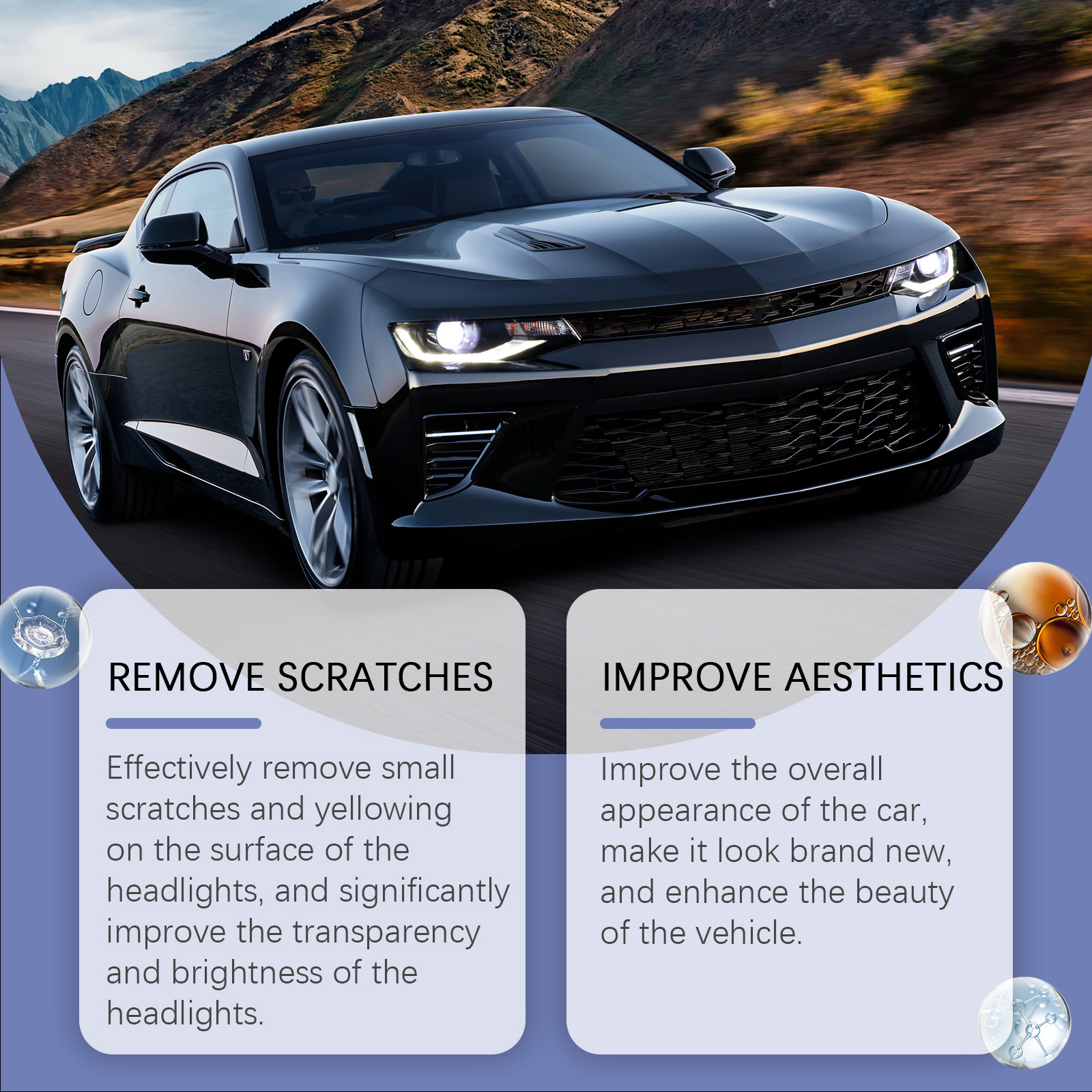 Glossy car showing scratch refresh claim