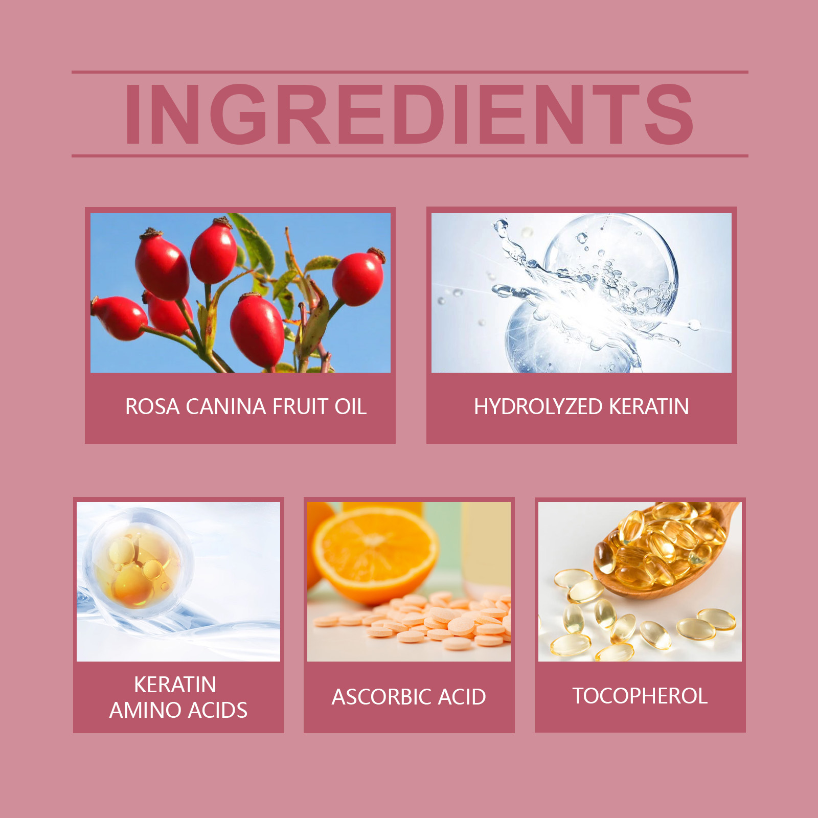 Rose Hip Oil Hair Care Capsule Scalp Massage Dry Hair Smooth