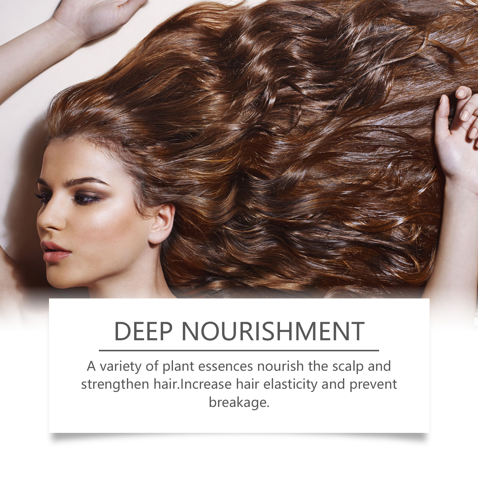 Glossy brown hair representing botanical nourishment
