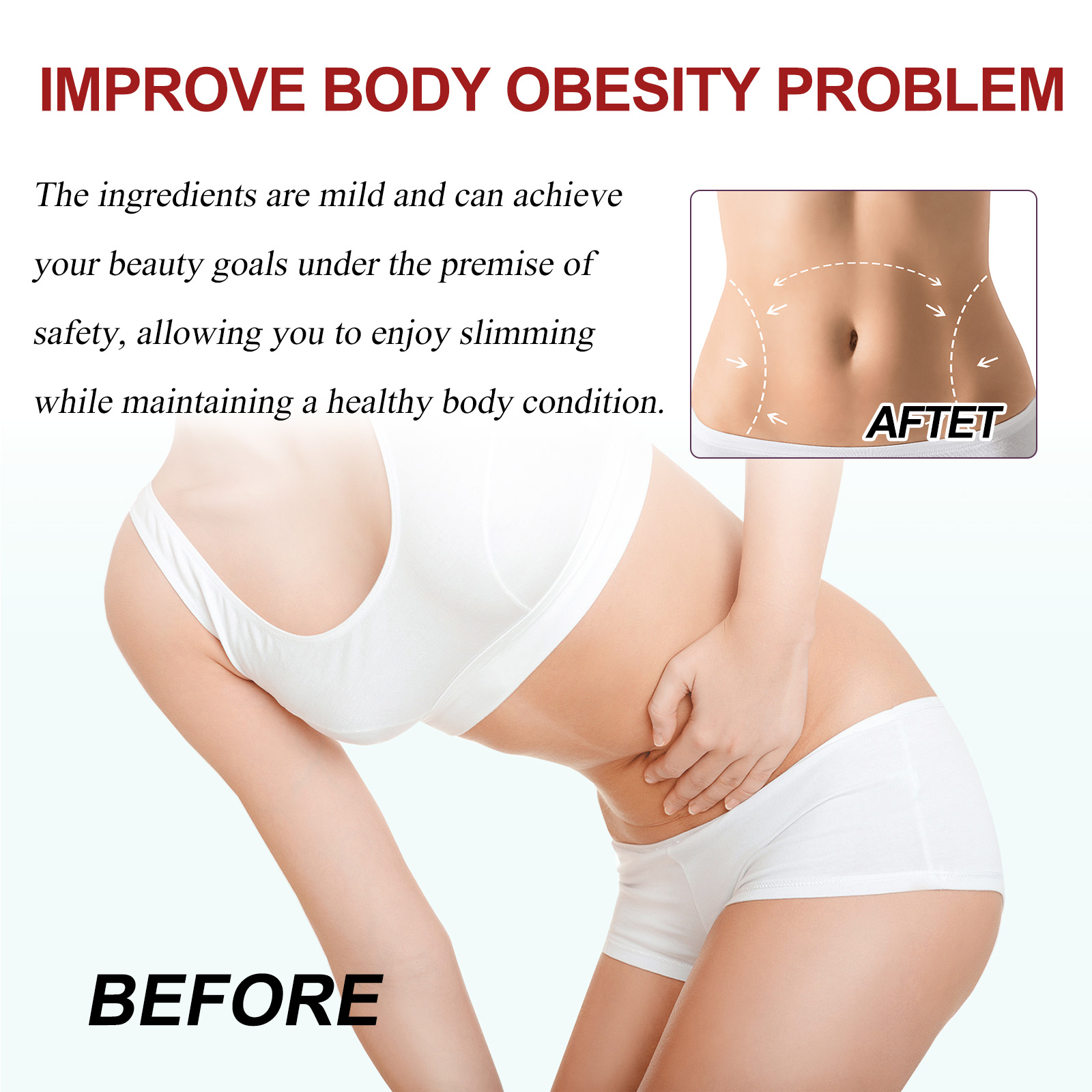 Coordinated supplement packaging and slimming graphic