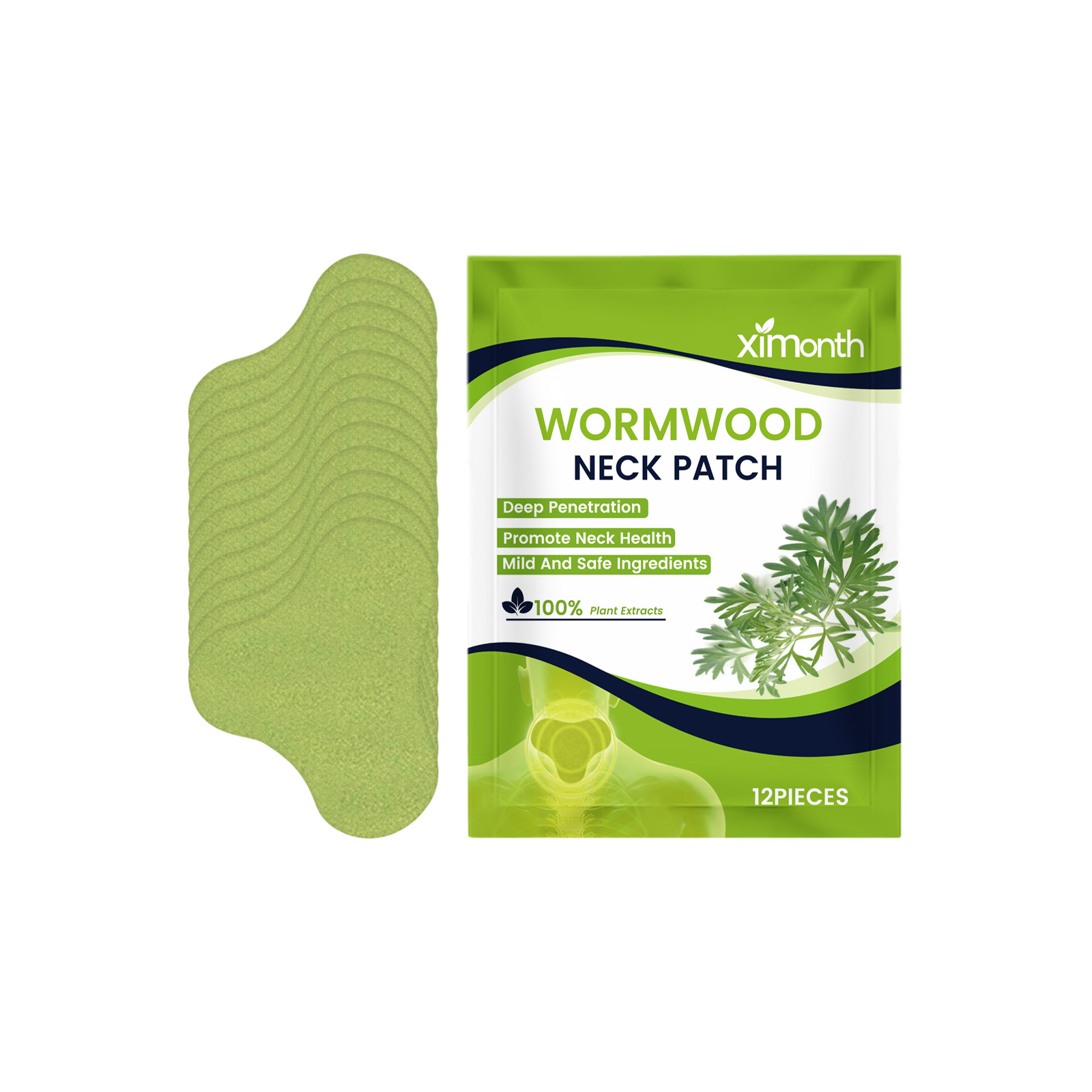 Wormwood neck patch and botanical package